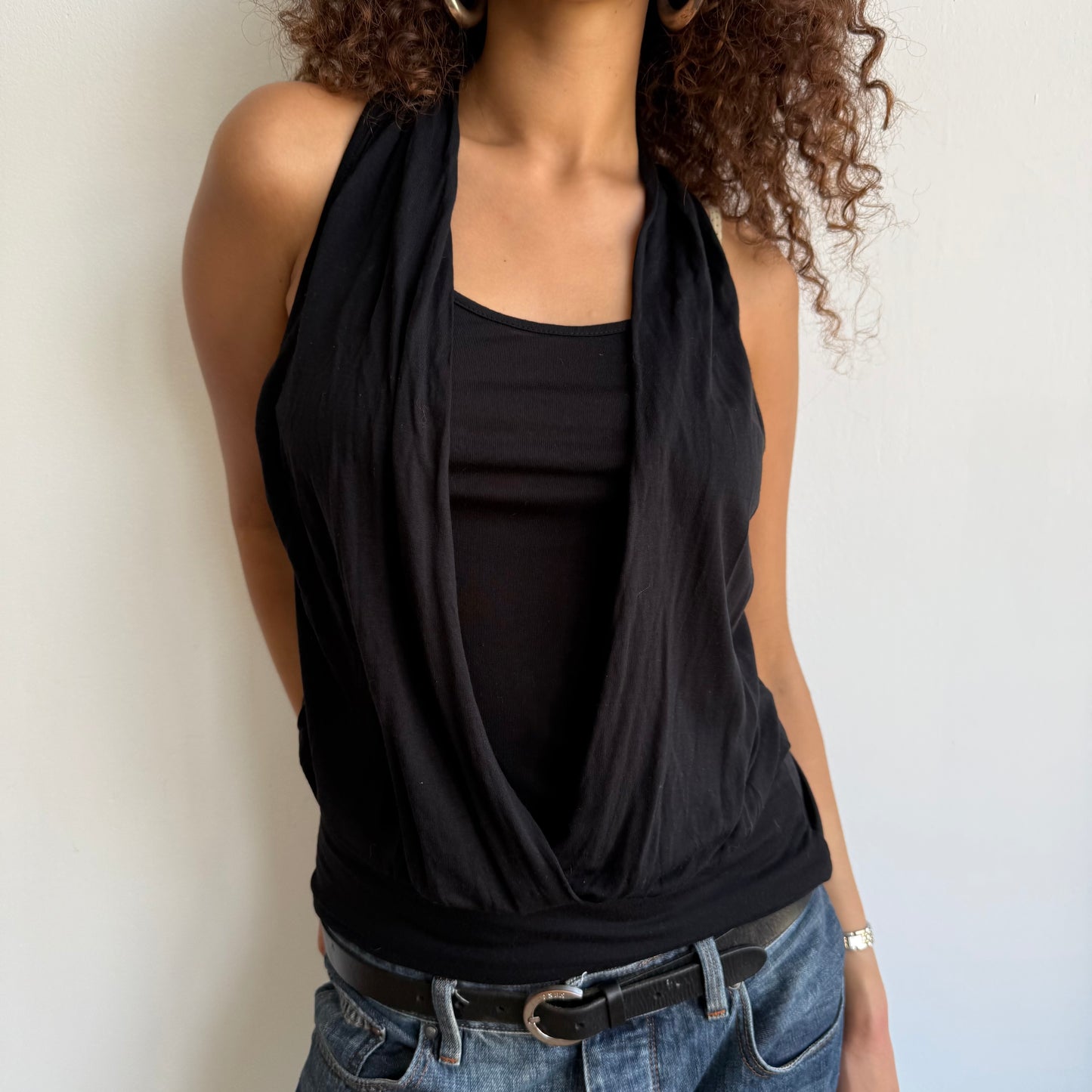 Black 2in1 halter top - Size M