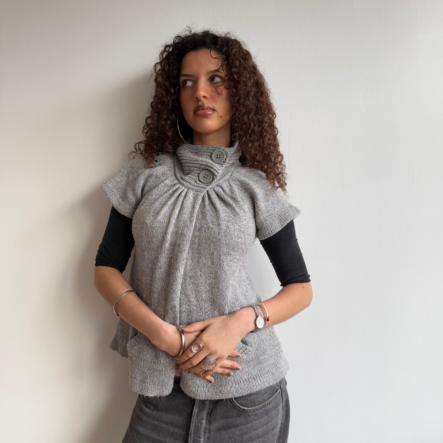 Grey knit Cardi - Size S