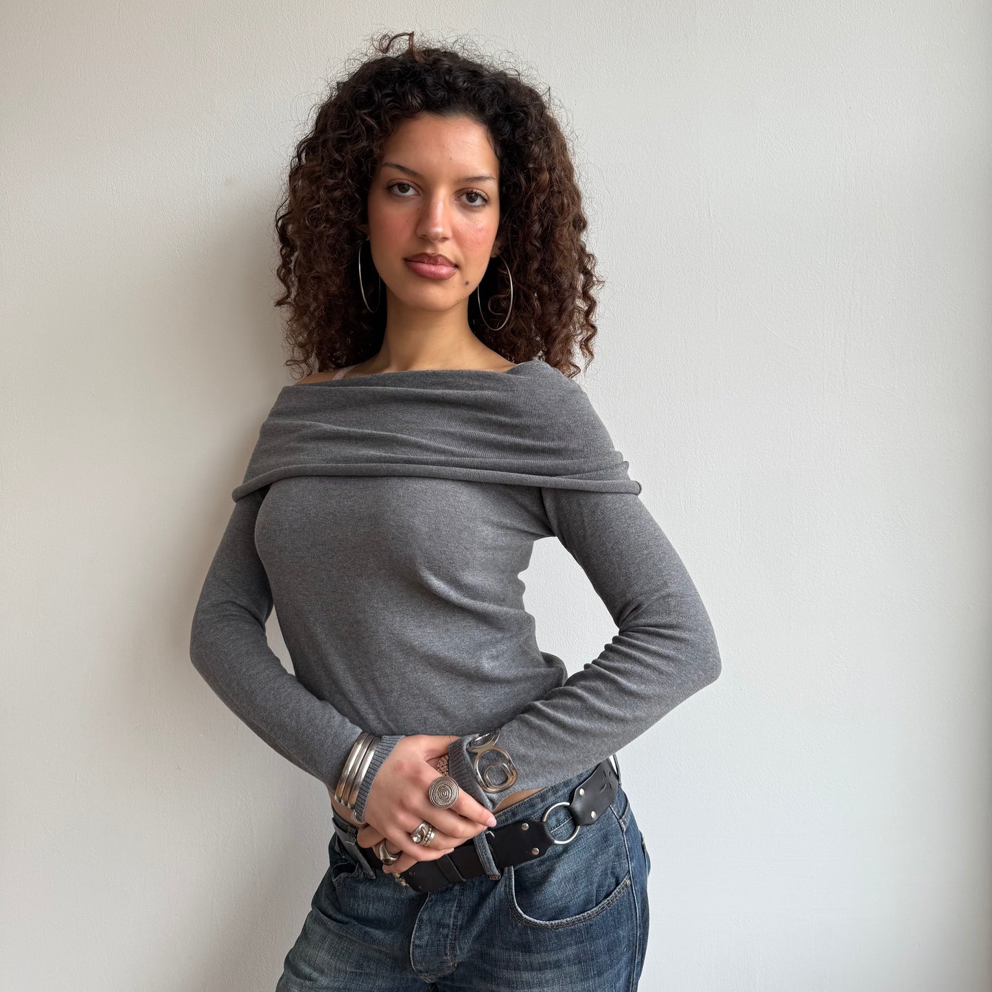Grey Bardot knit - Size S