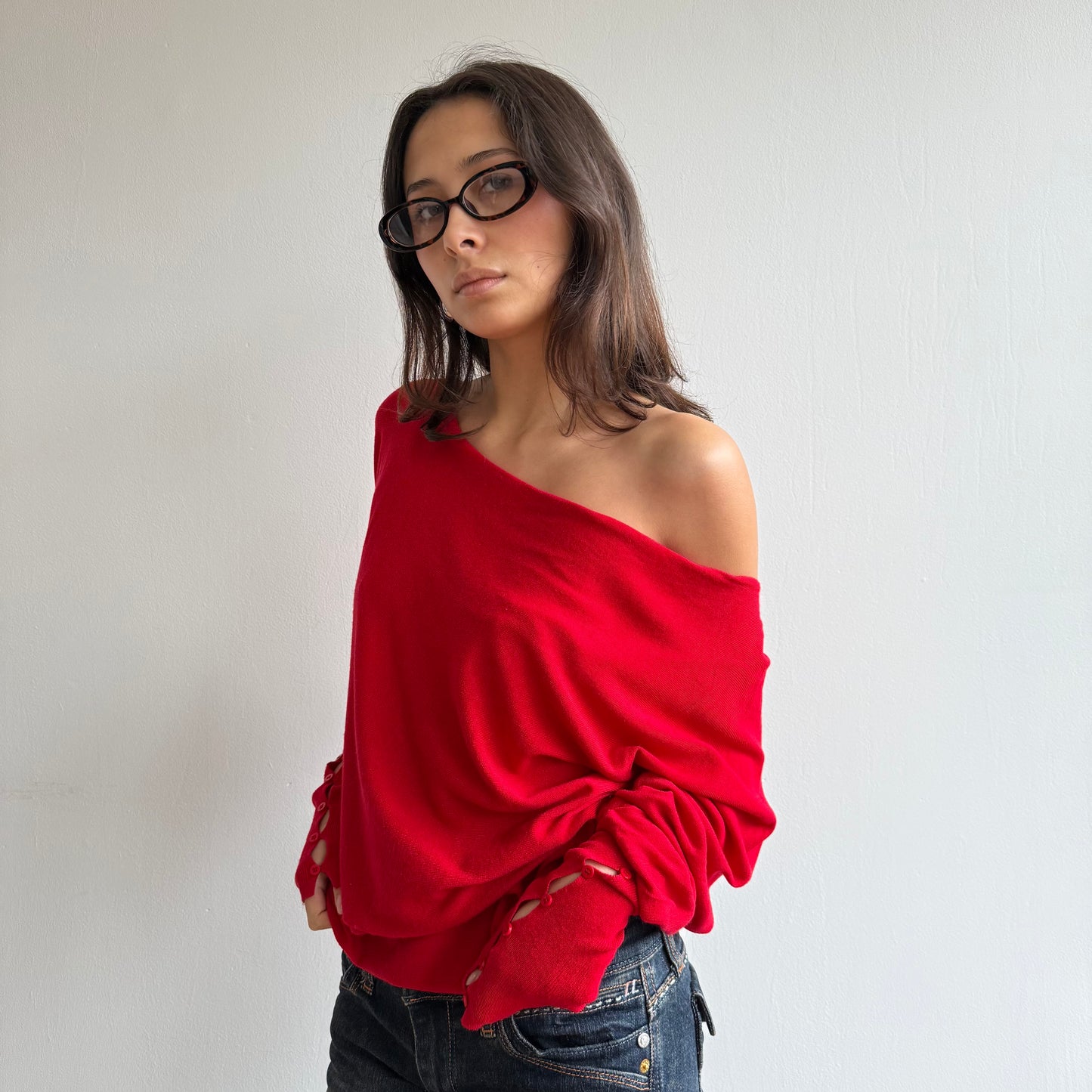 Red slouchy knit - Size L