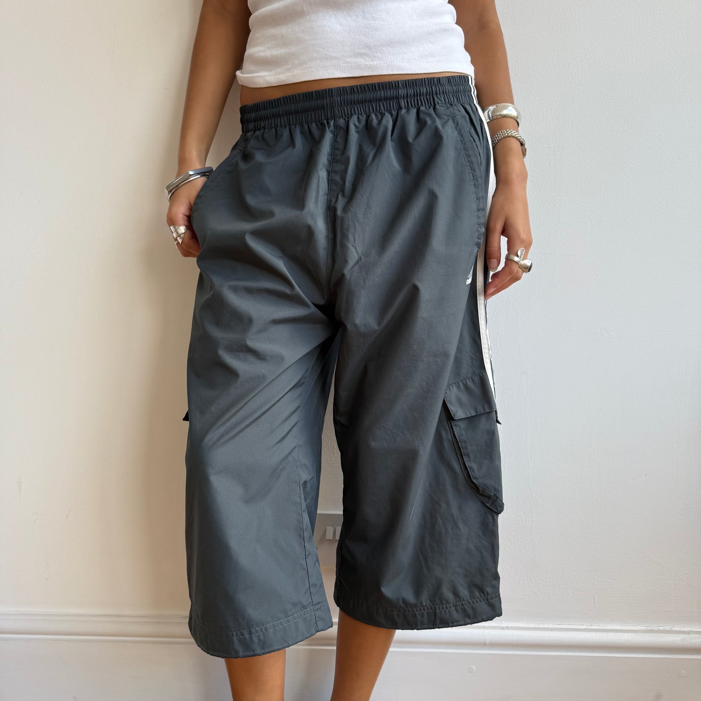 Navy Adidas capris - Size M