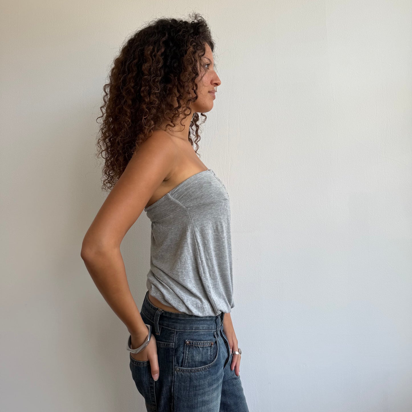 Grey button bandeau - Size S