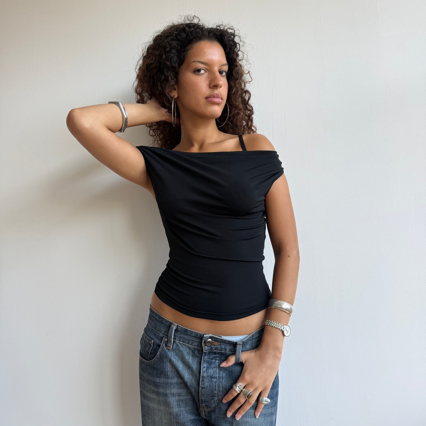 Black slinky 3-way top - Size S