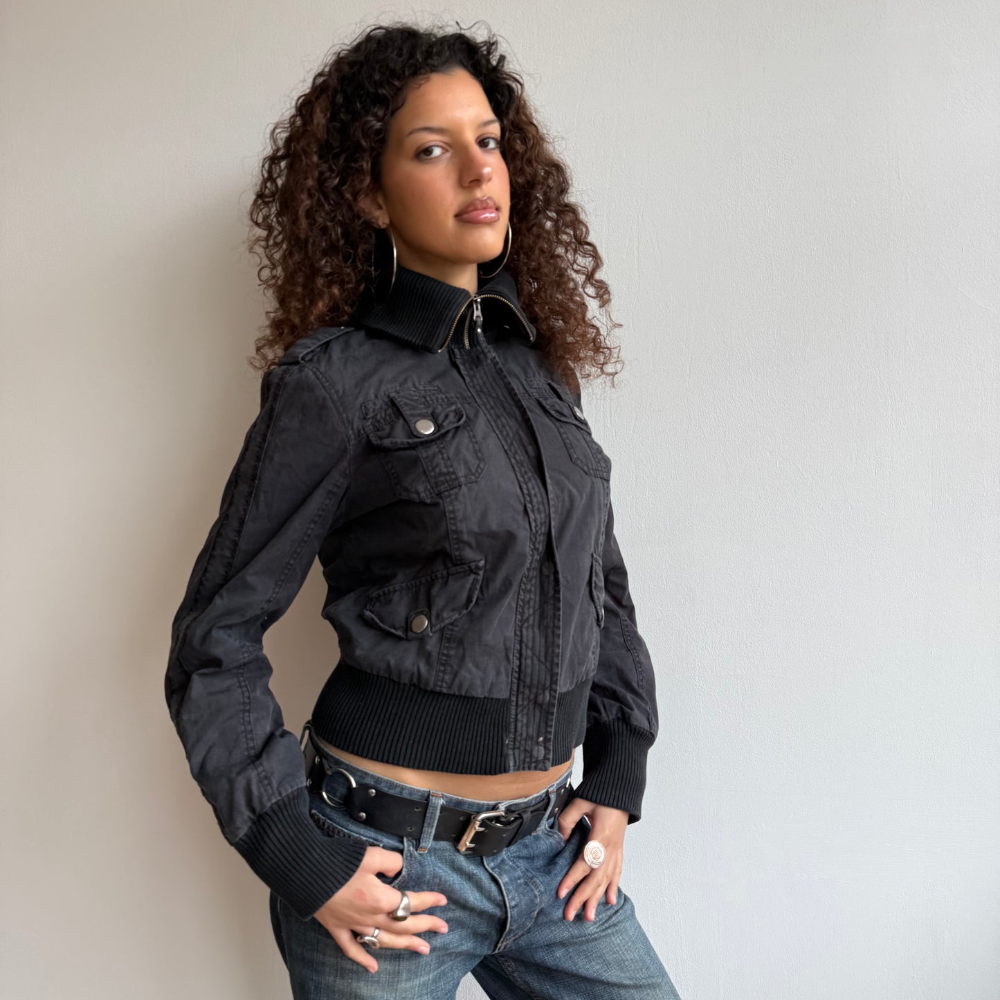 Black cargo jacket - Size S