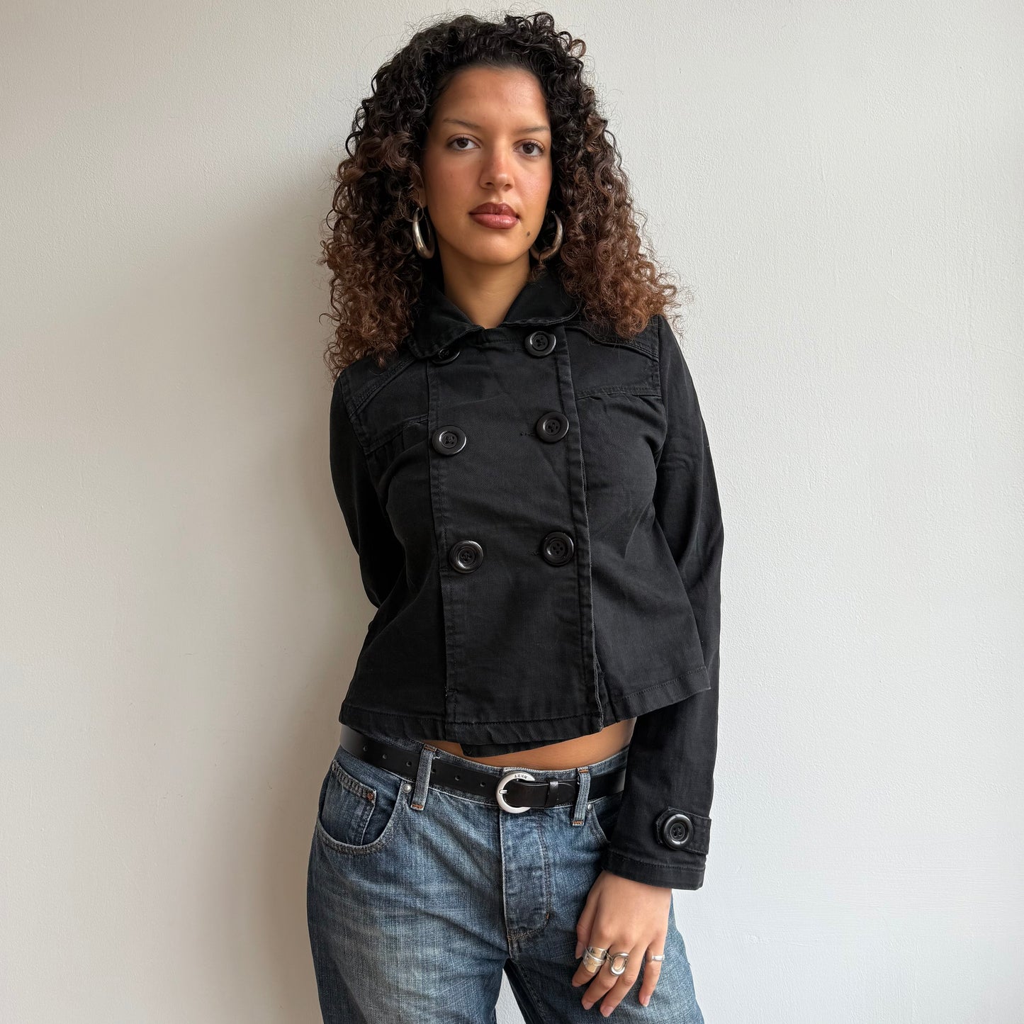 Black peacoat - Size S
