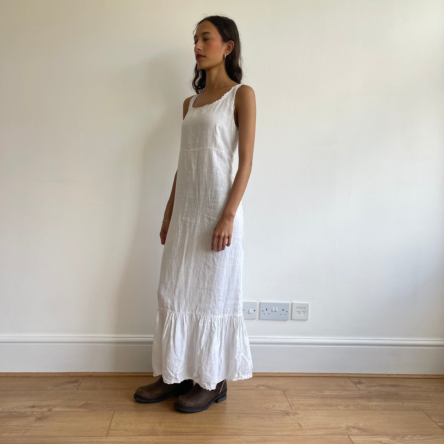 White linen maxi dress - Size M