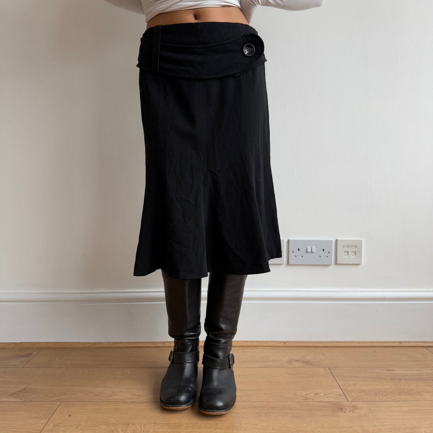 Black leather boots - Size UK4