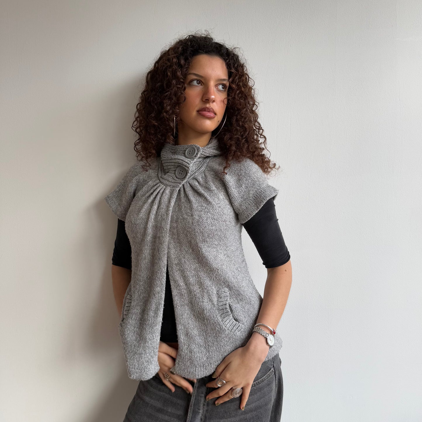 Grey knit Cardi - Size S
