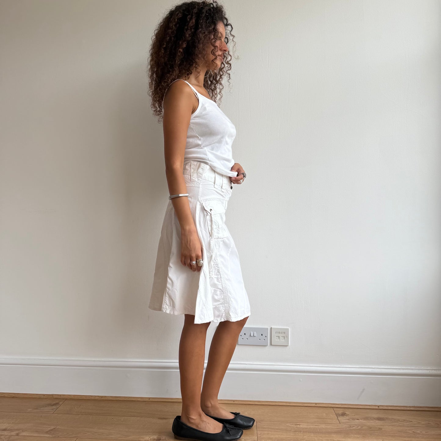White cargo midi skirt - Size S