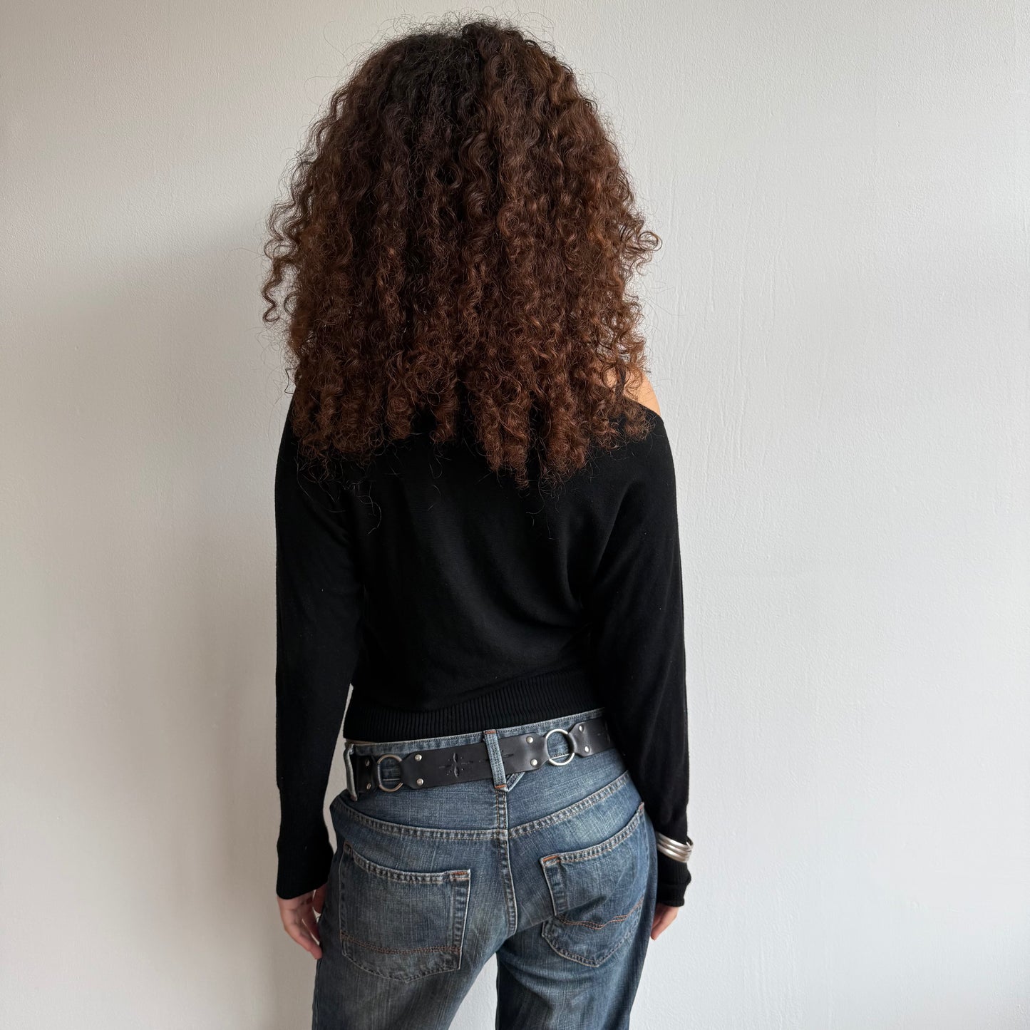 Black slouchy knit jumper - Size S