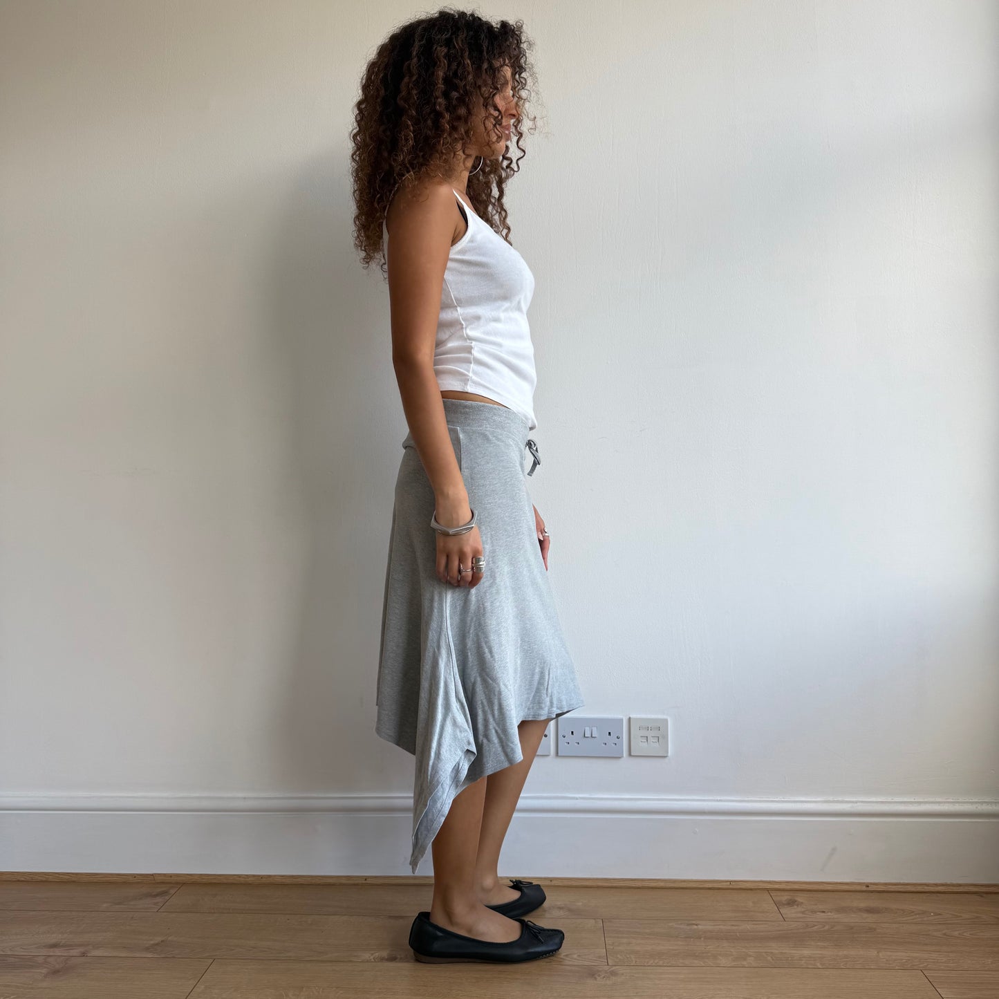 Asymmetric grey jersey skirt - Size S