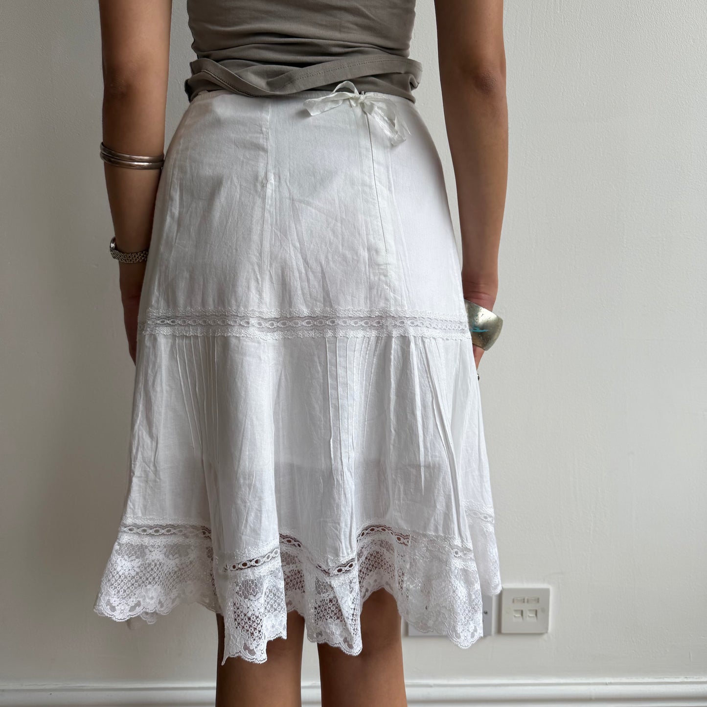 White lace midi skirt - Size S