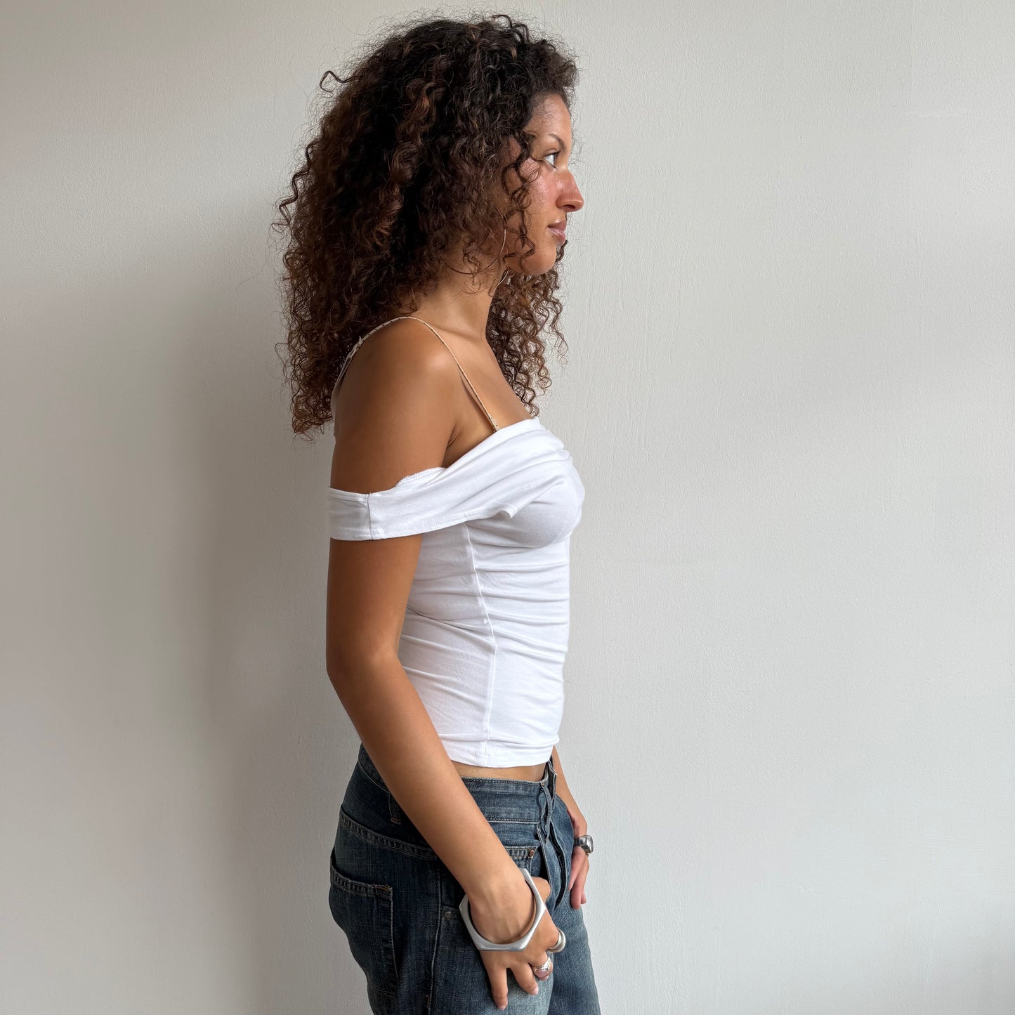White slouchy top - Size S