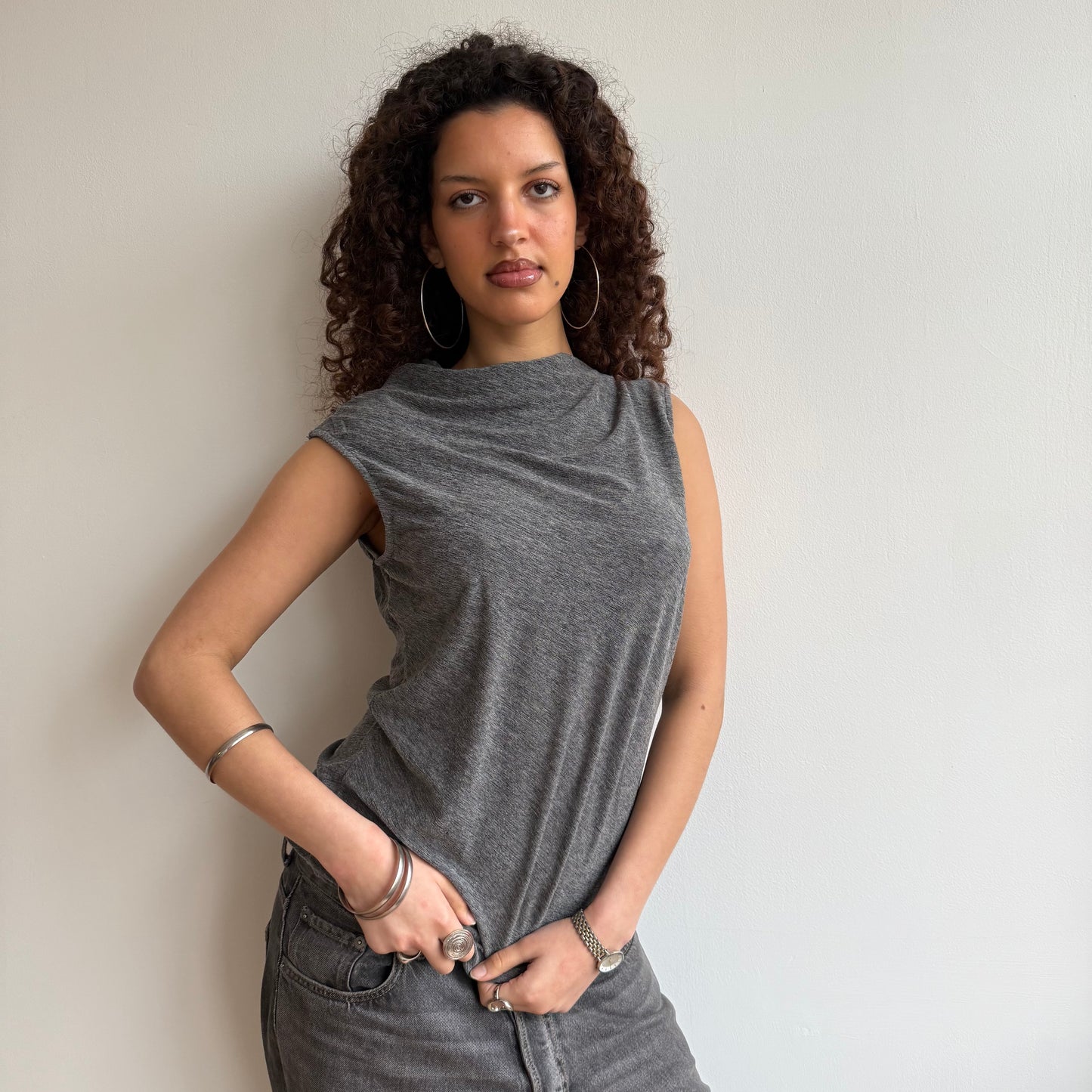 Grey asymmetric top - Size M