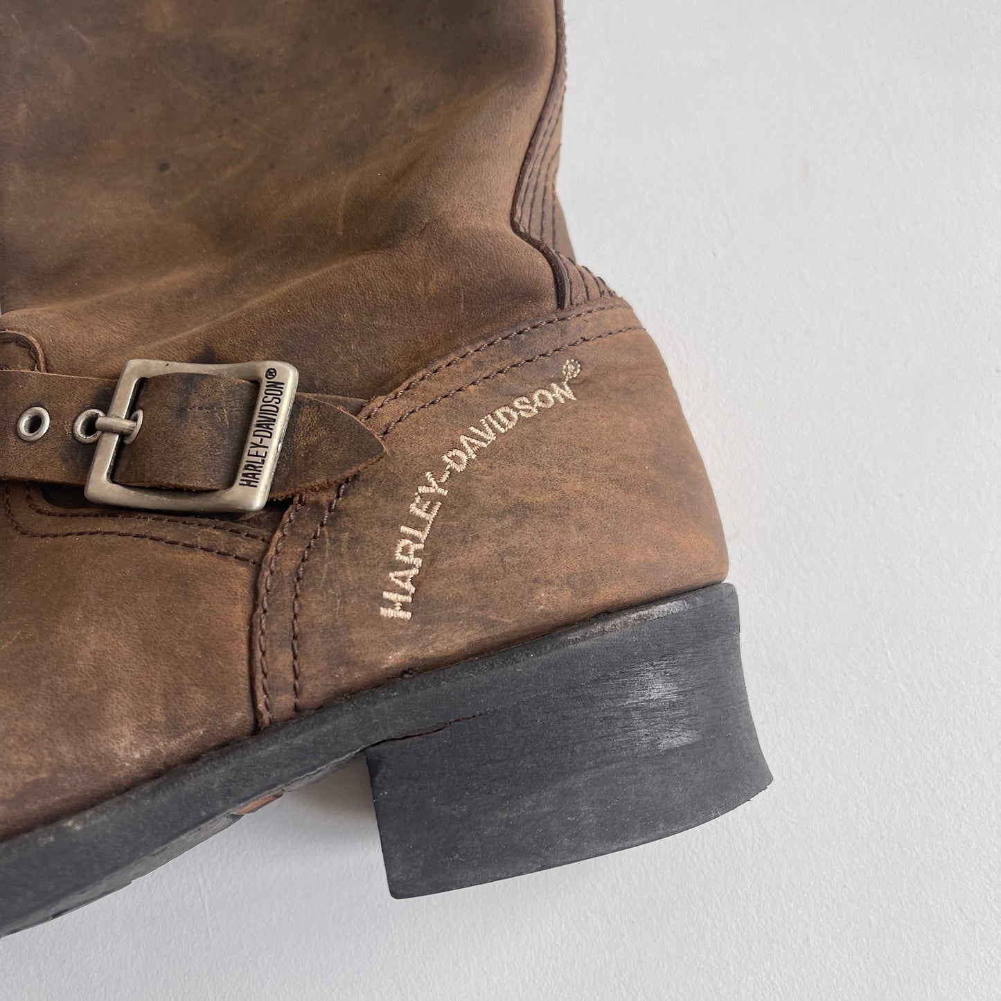 Brown Harley Davidson boots - Size UK5 (Pair 1)