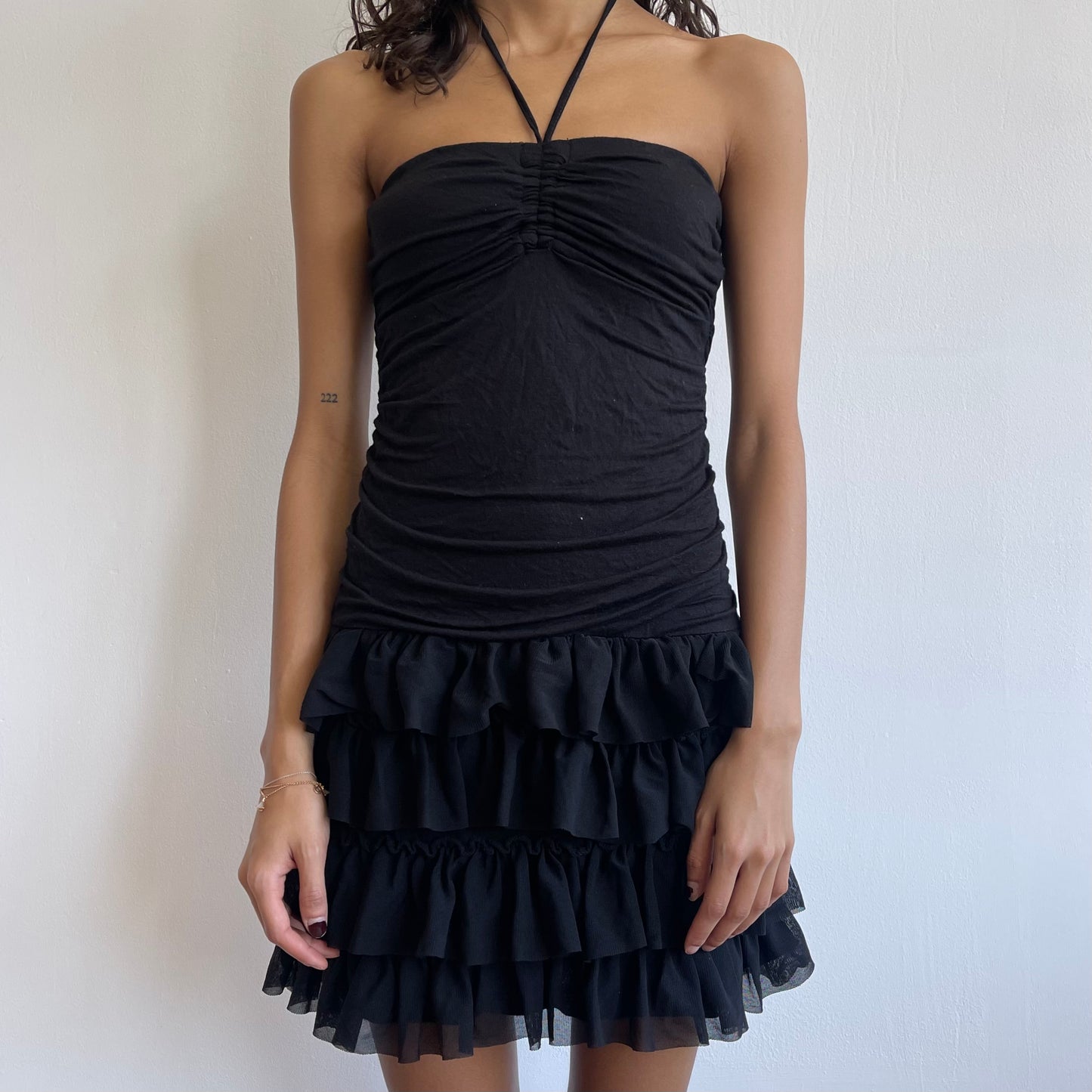 Black ruffle salsa dress - Size XS