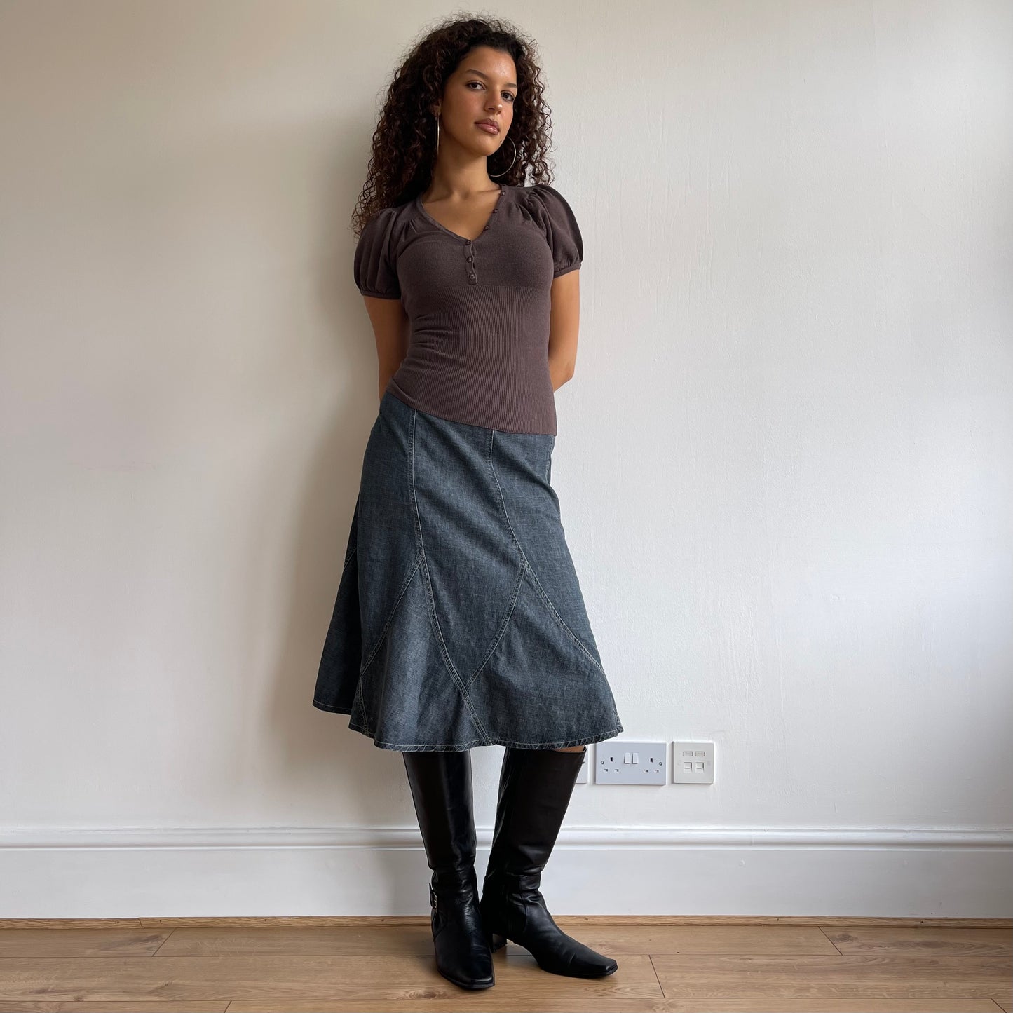 Short sleeve brown jumper - Size S