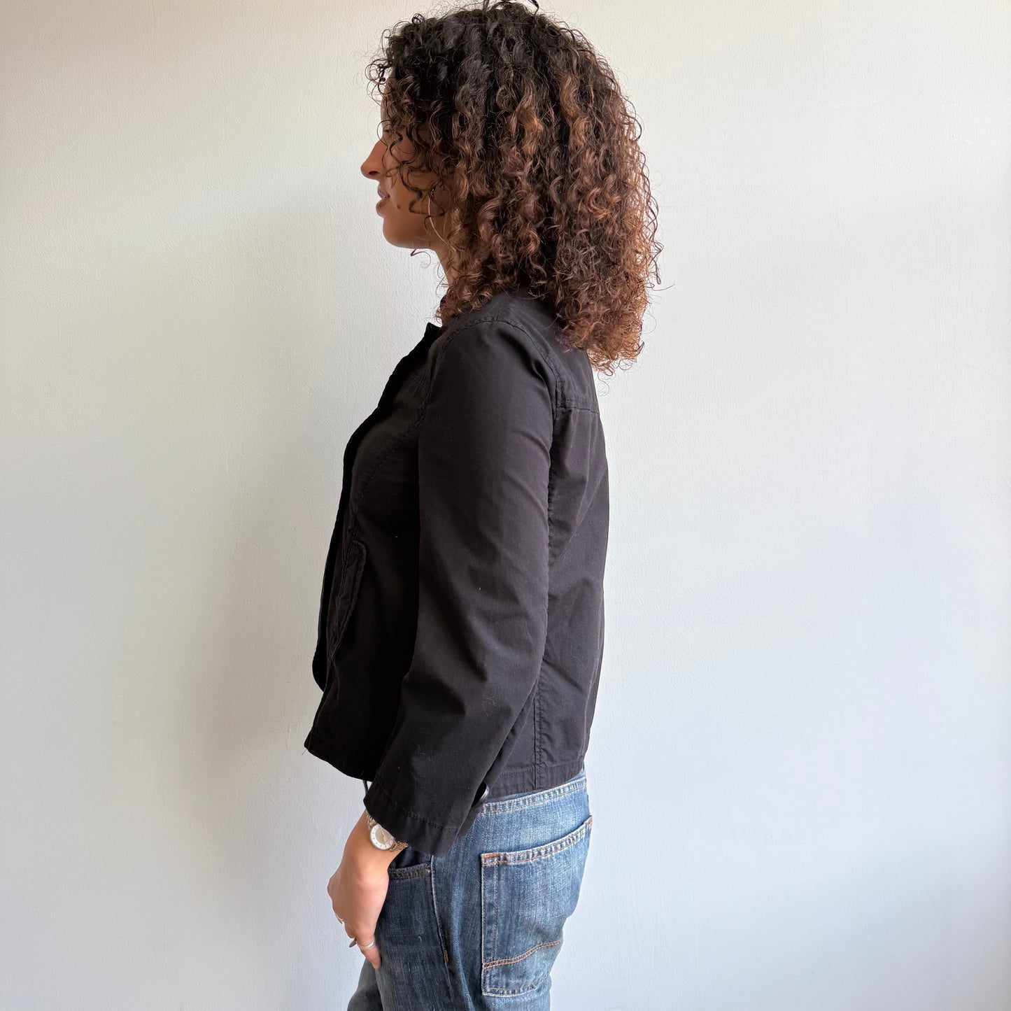Black button peacoat - Size S