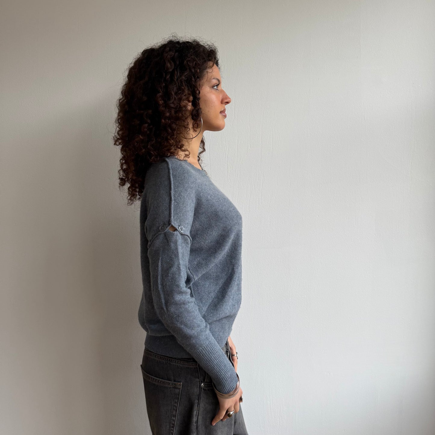 Blue slouchy knit jumper - Size S