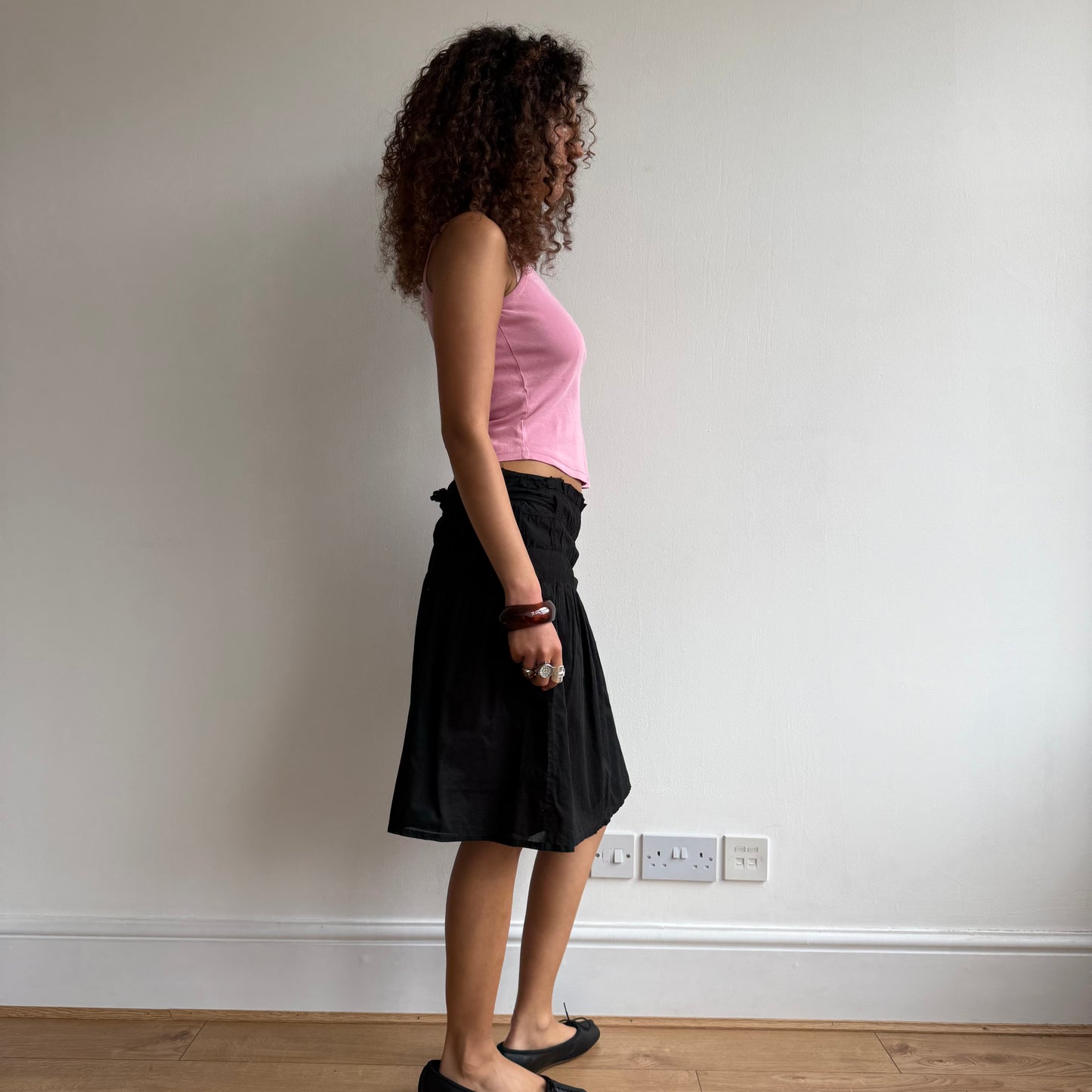 Black wrap tie waist skirt - Size S/M