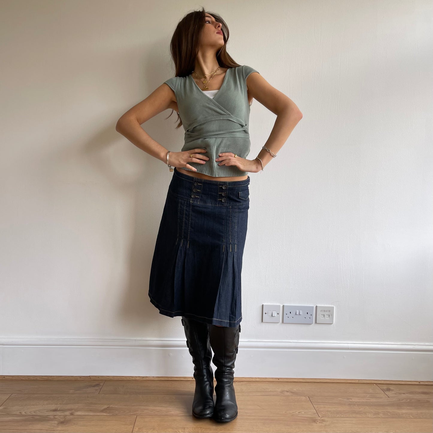 Green ballet wrap knit - Size S