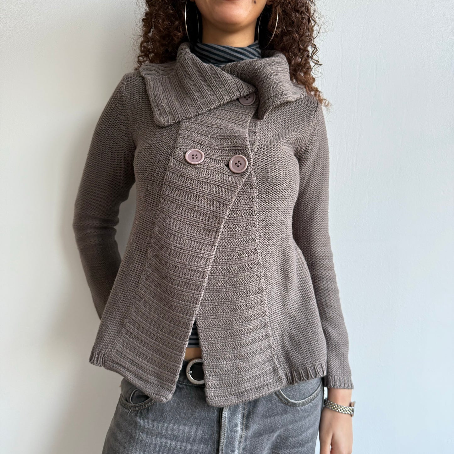 Taupe chunky knit - Size S