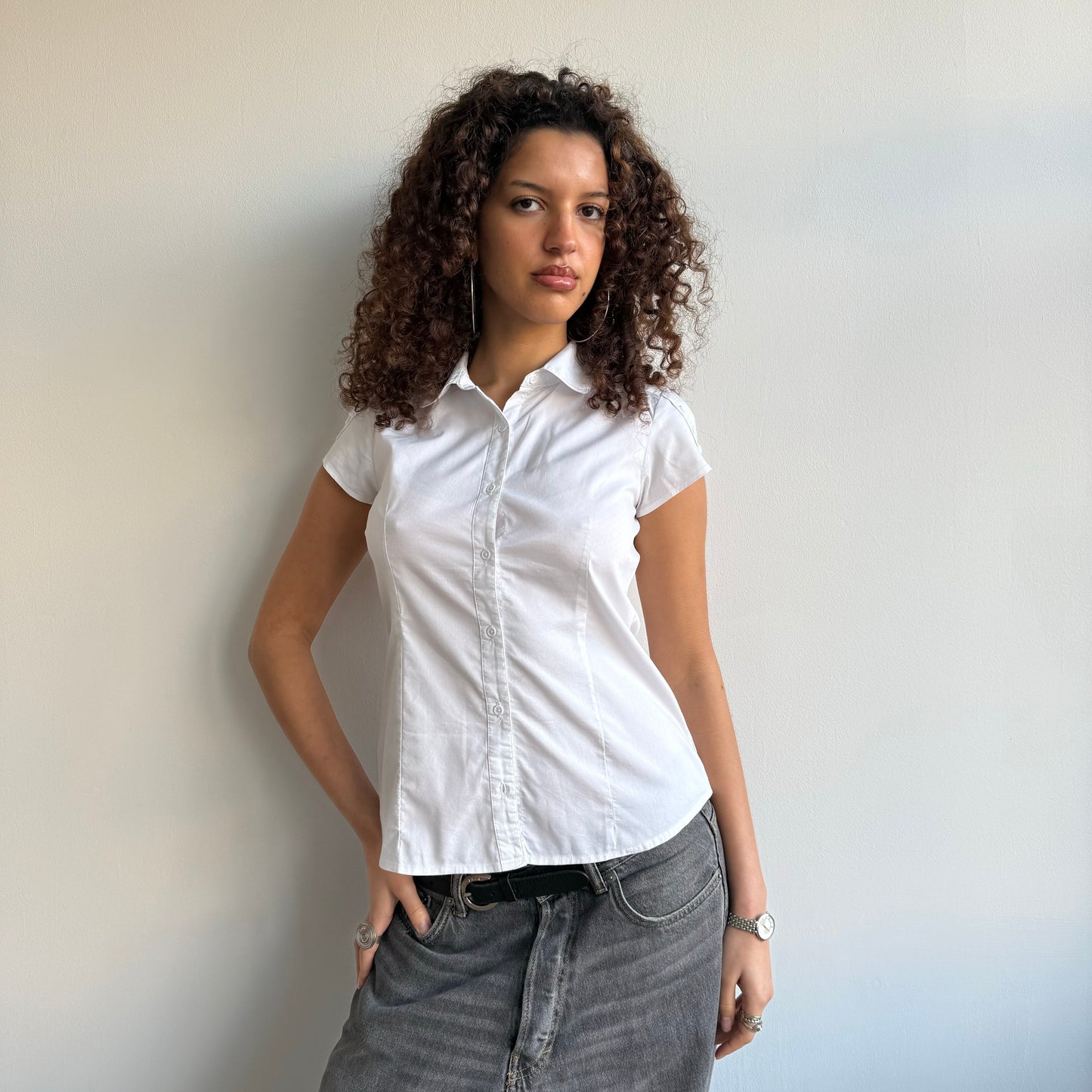 Short sleeve white shirt - Size S