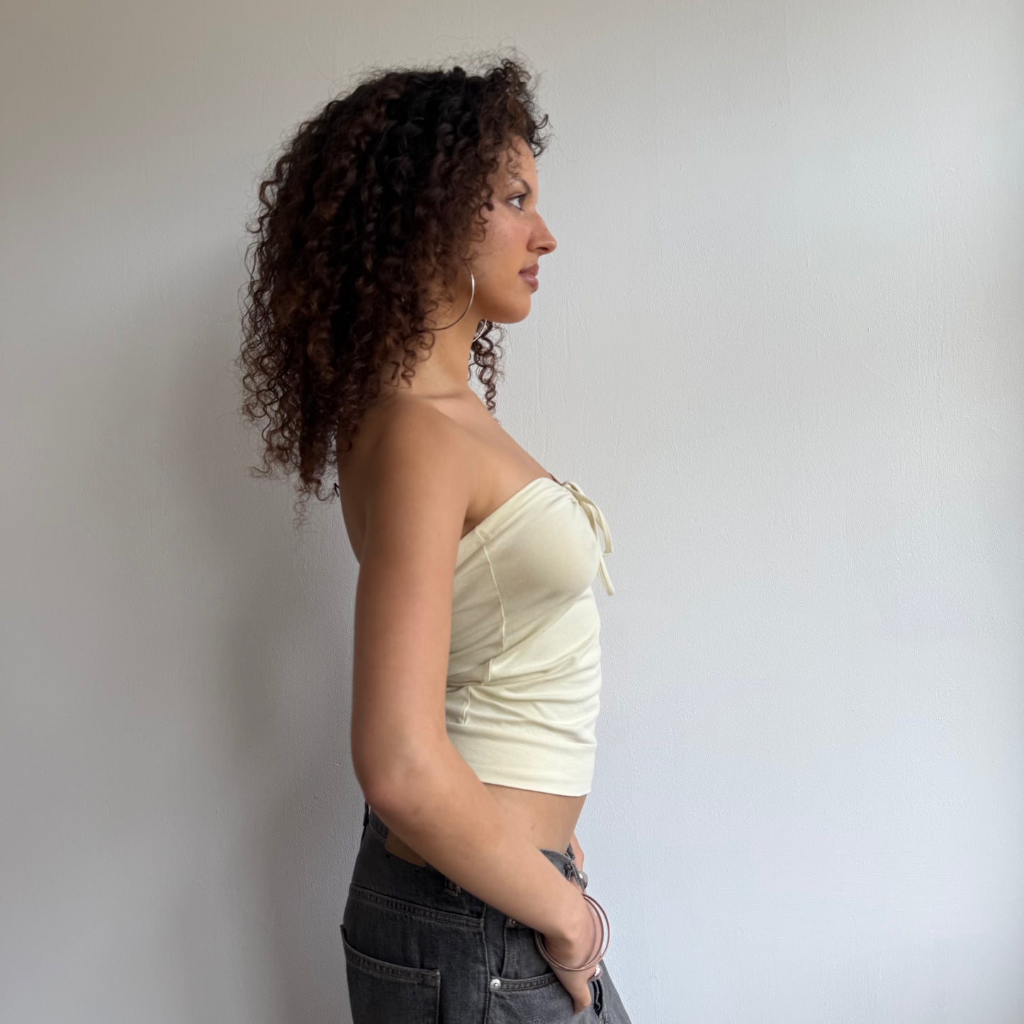 Butter yellow bandeau top - Size S