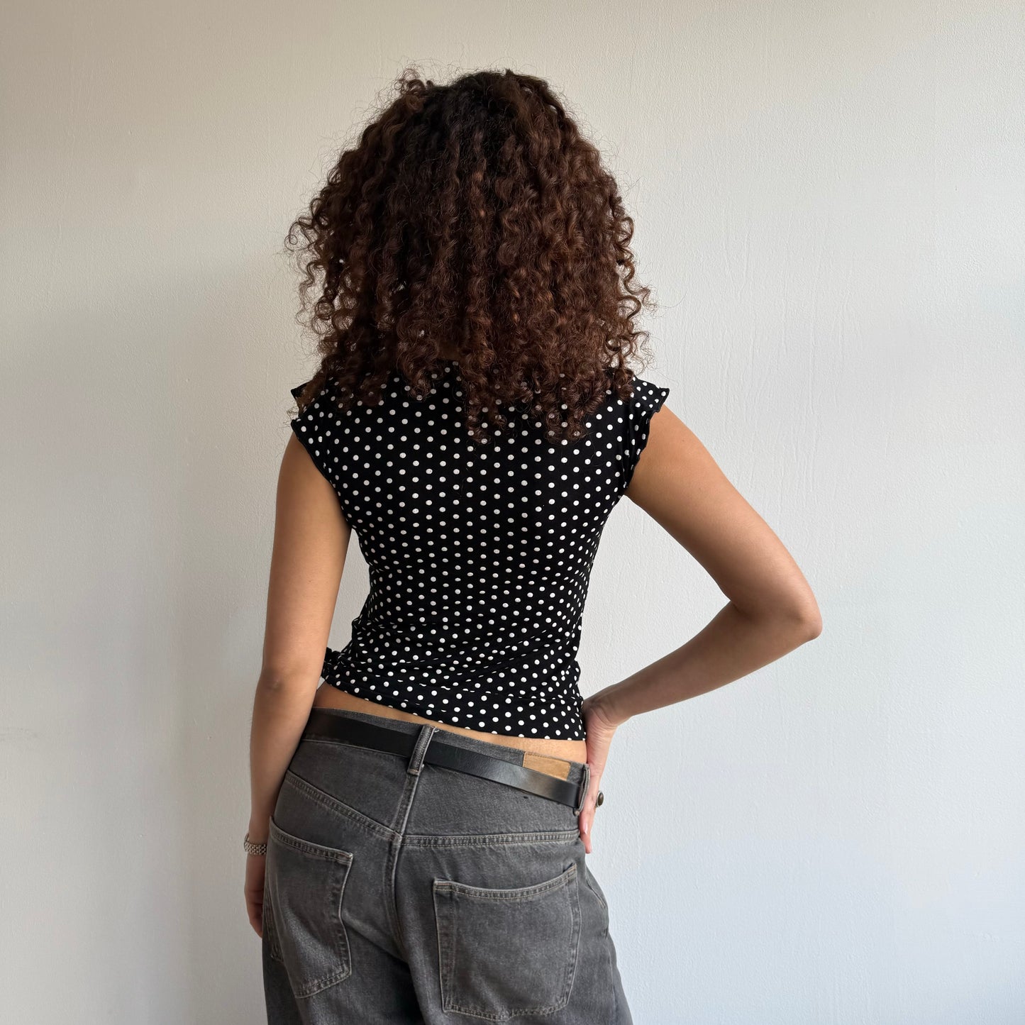 Polka dot wrap top - Size S