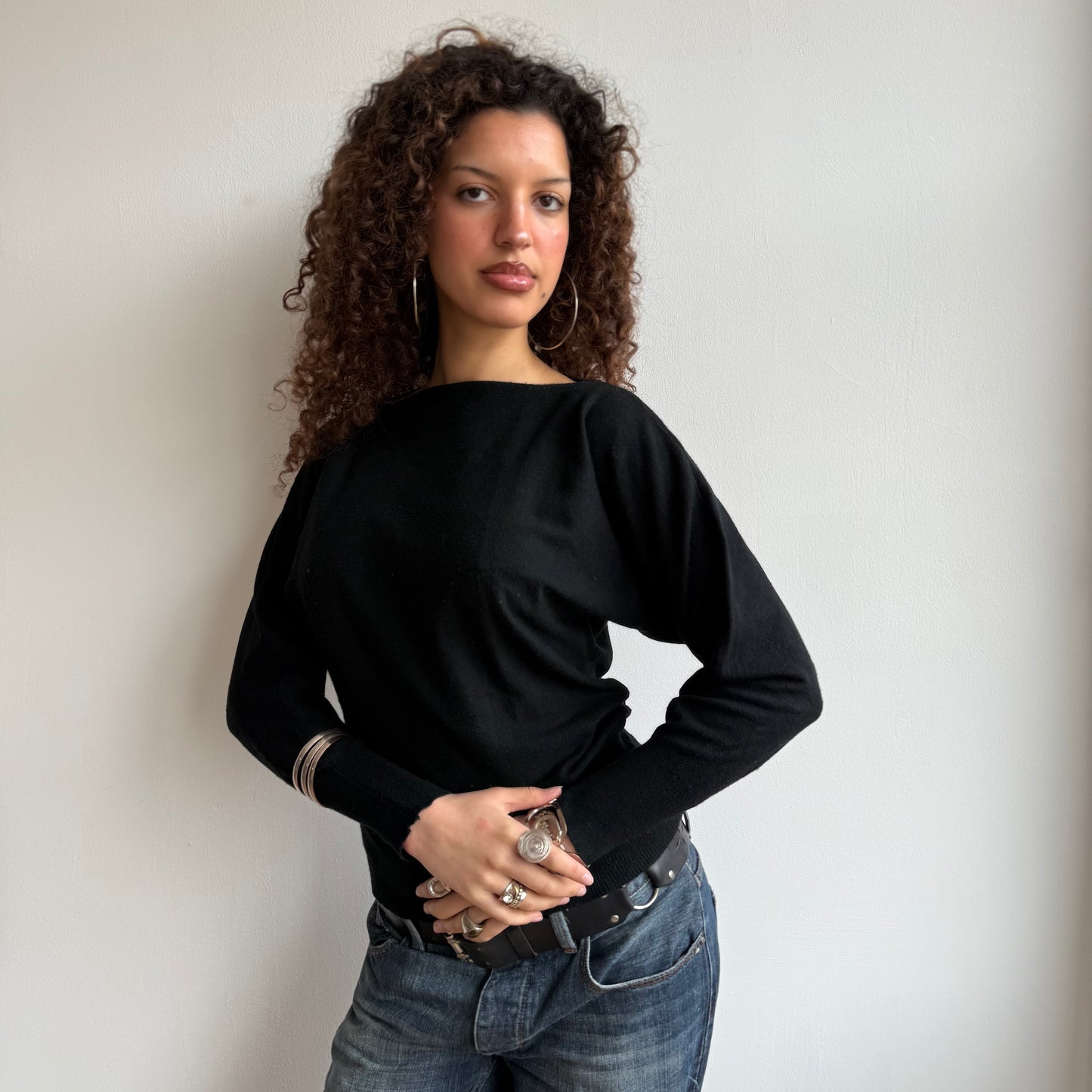 Black slouchy knit (4) - Size S