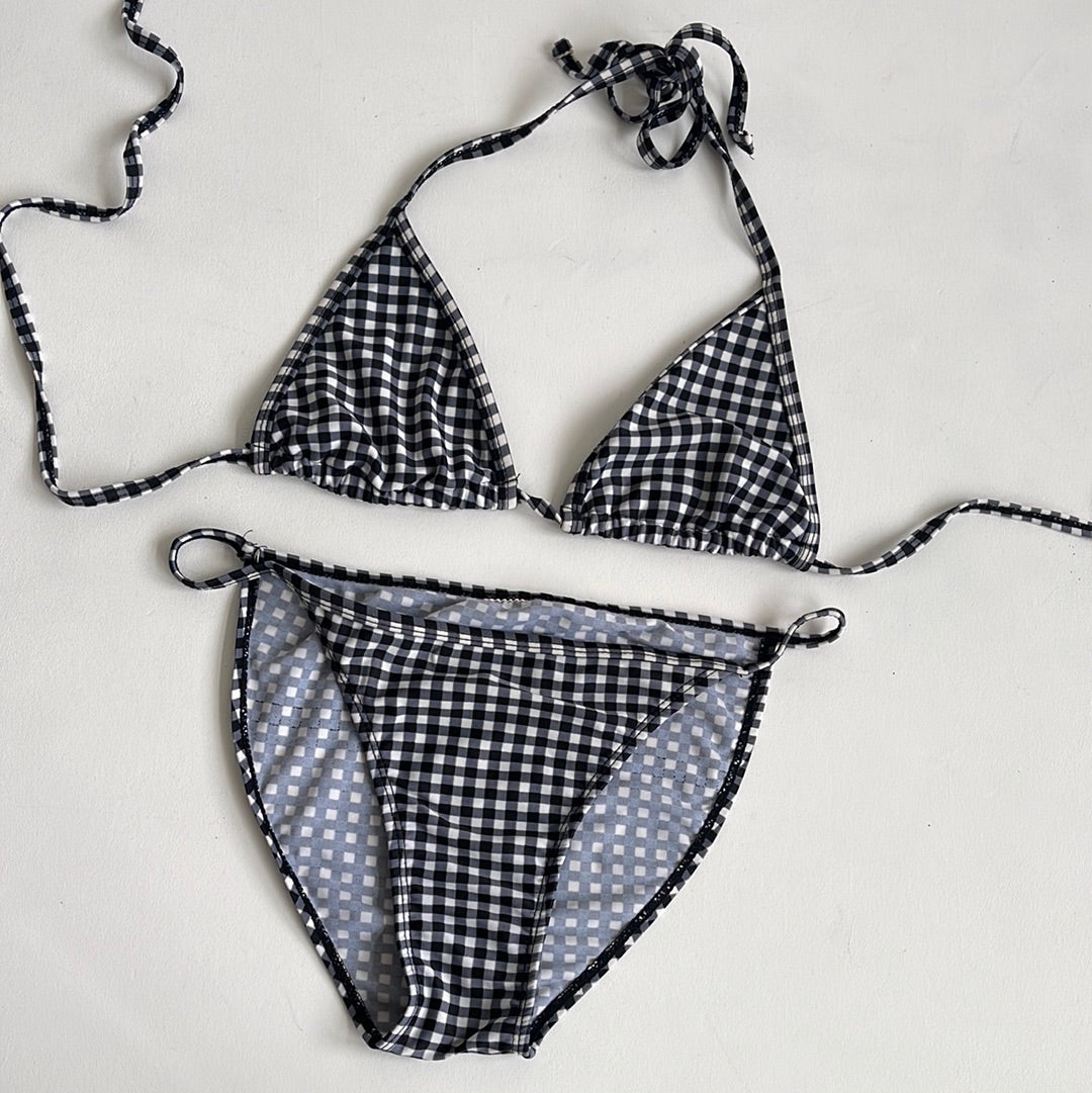 Black gingham bikini - Size XS/S