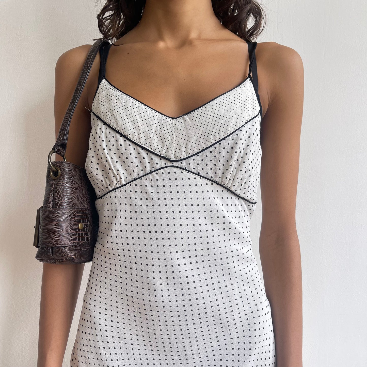 White polka dot midi dress - Size XS/S