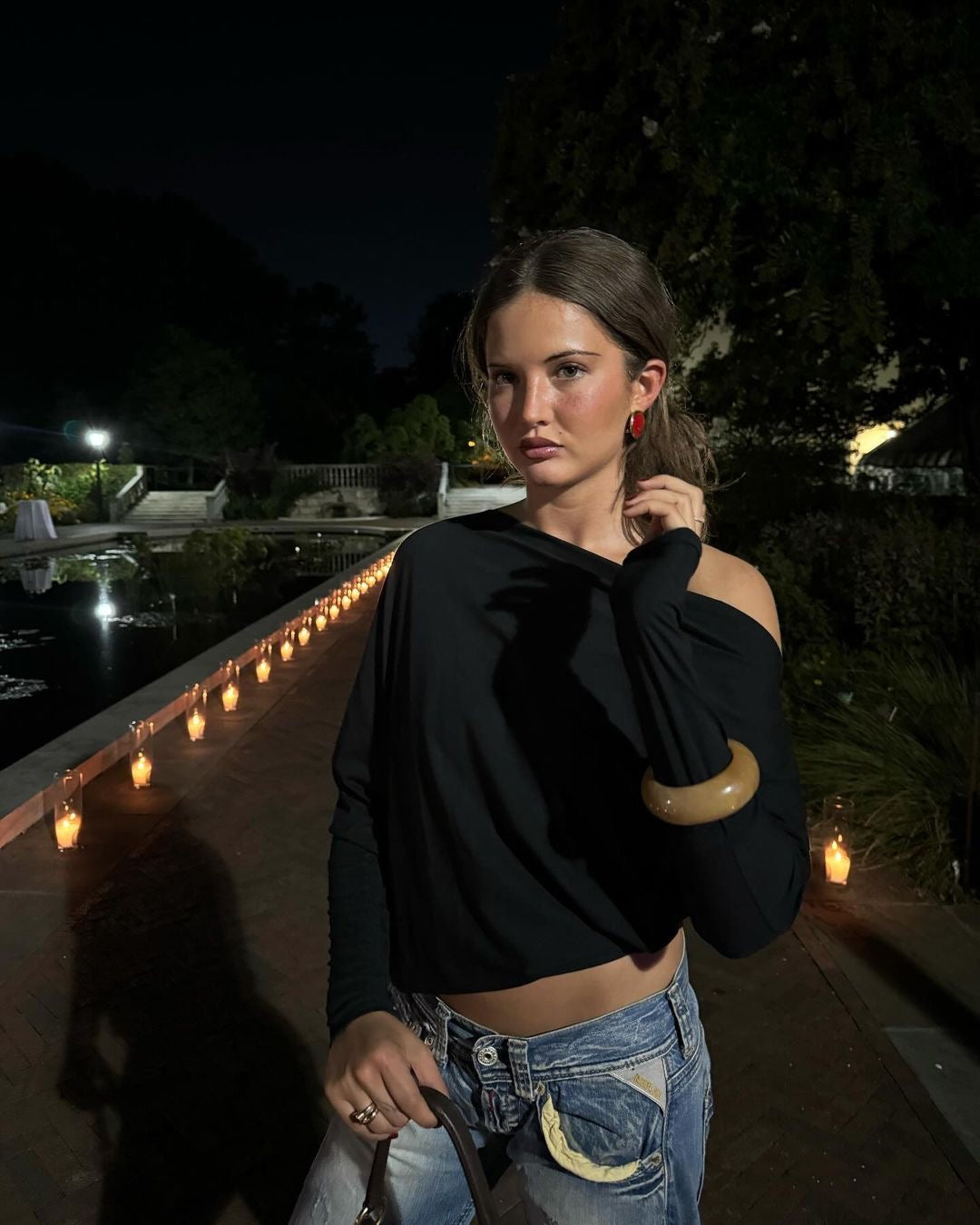 Black bardot jumper - Size S