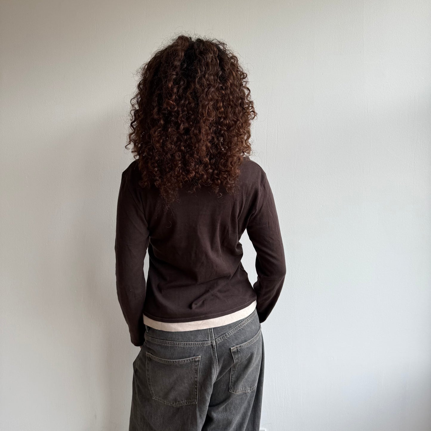 Brown long sleeve top - Size M