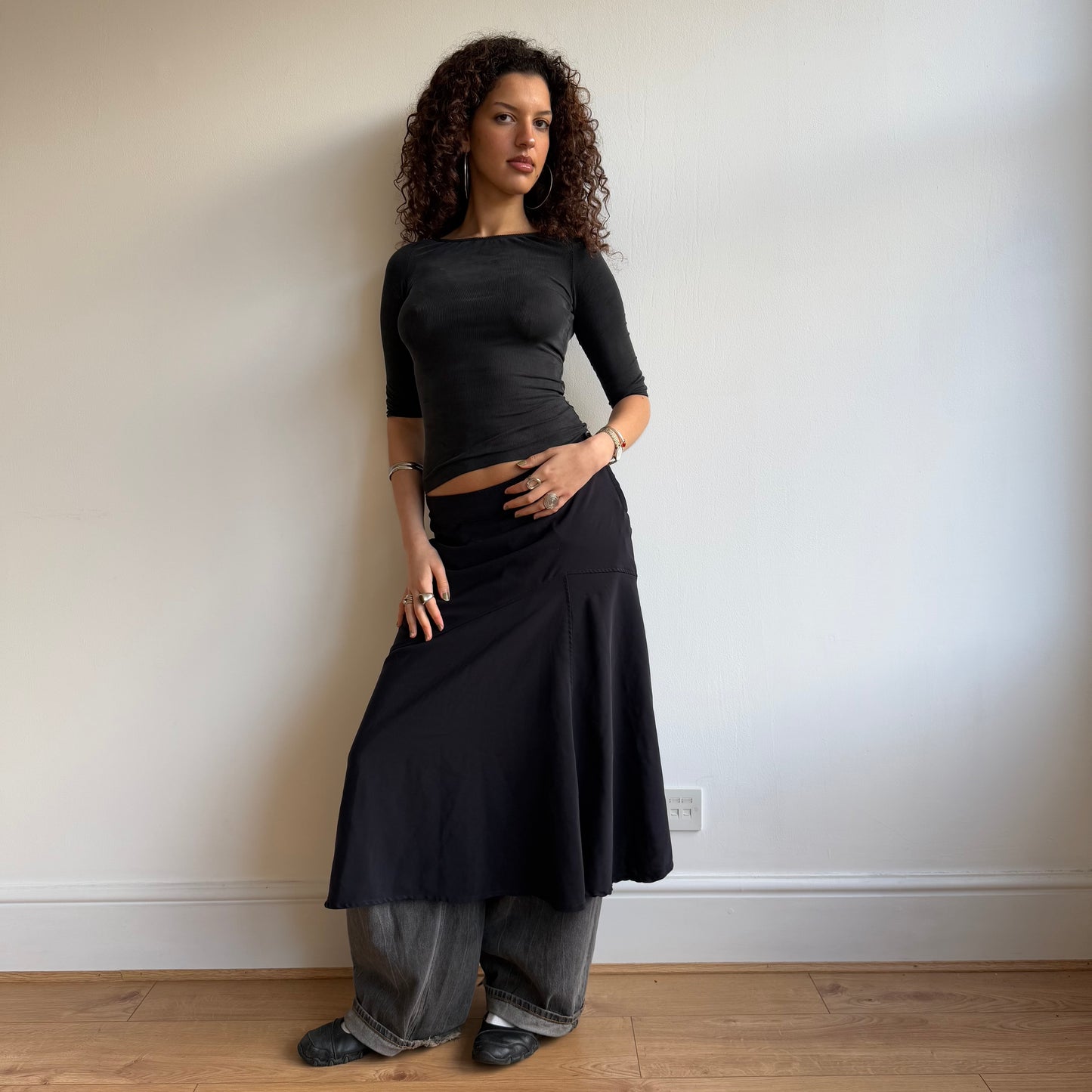 Navy midi skirt - Size L