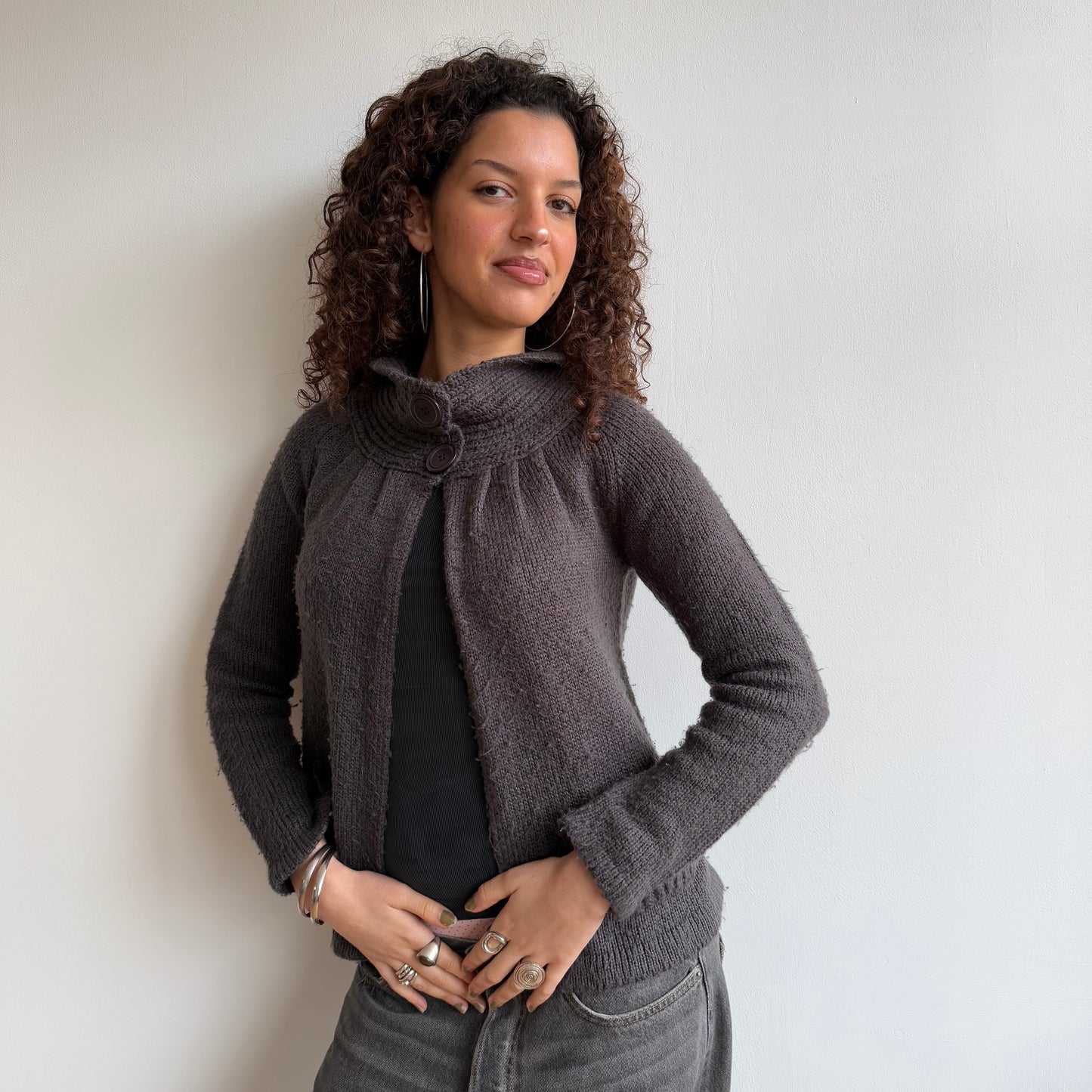 Brown knit Cardi - Size S