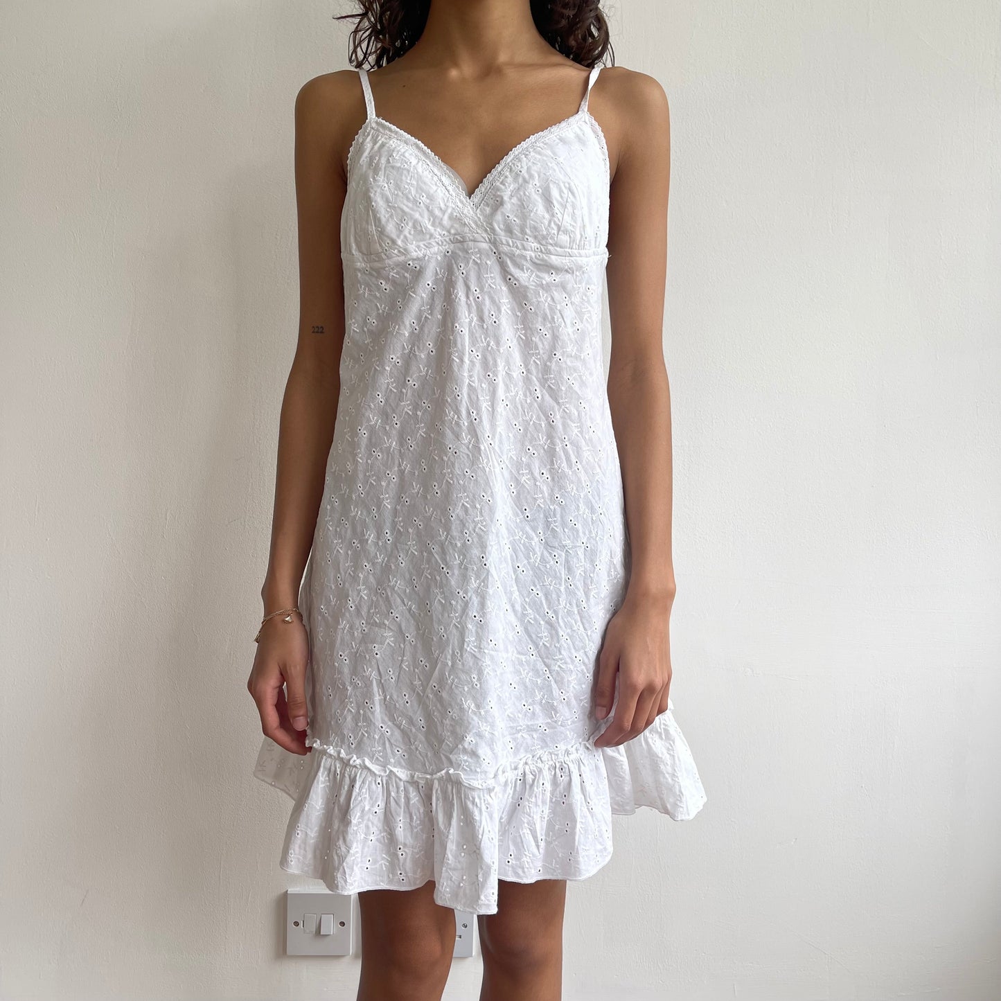 White broderie cami dress - Size S/M
