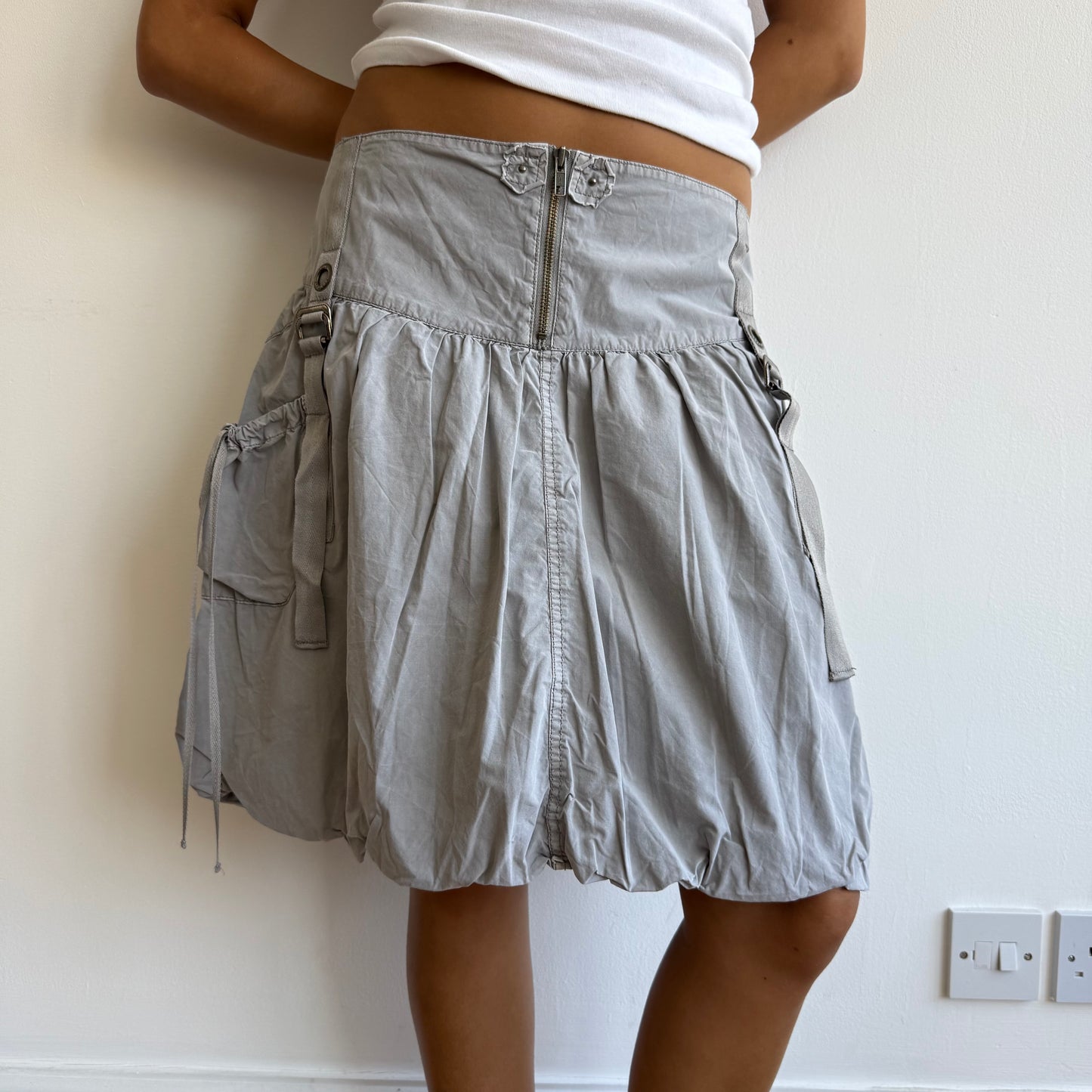 Grey cargo bubble skirt - Size M