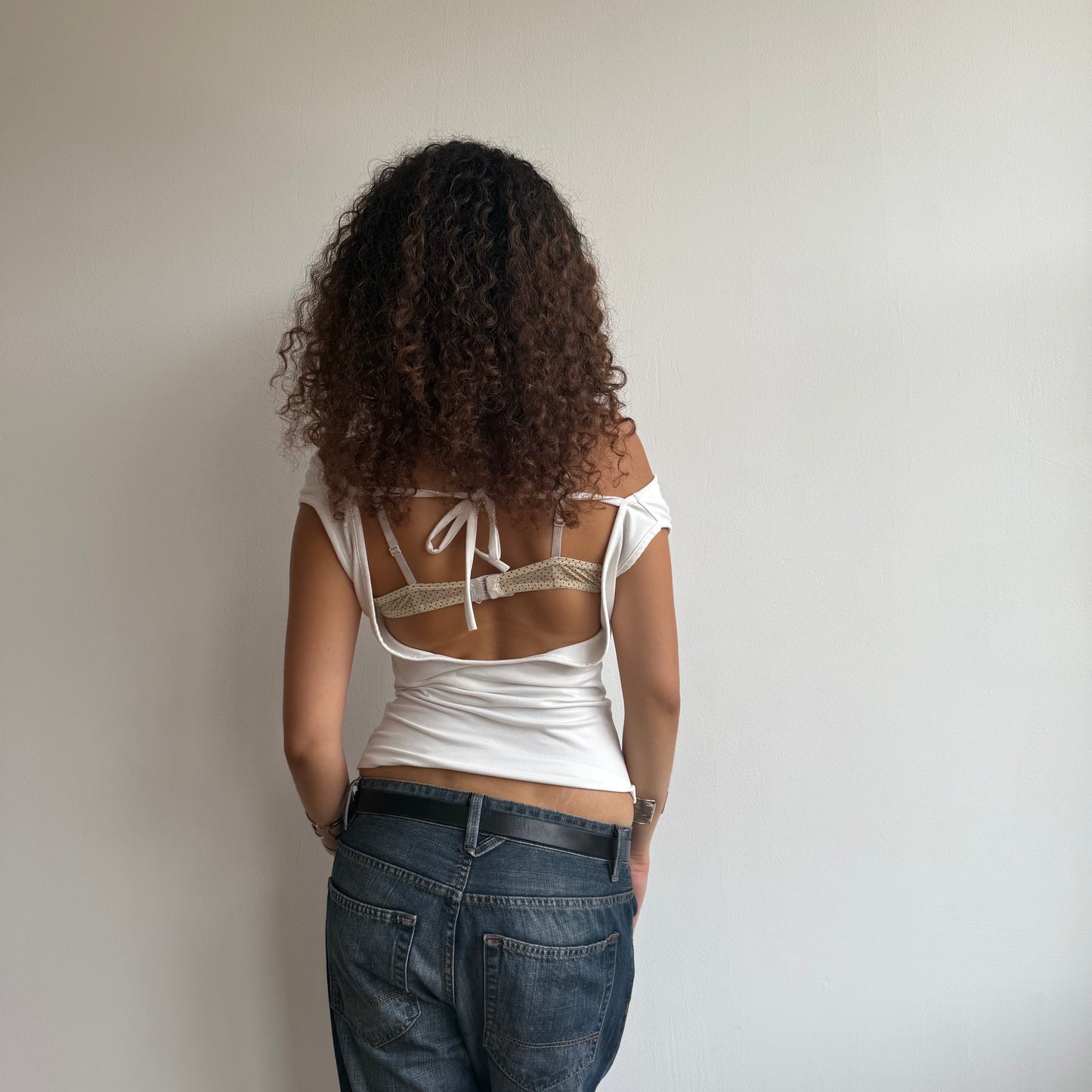 White slouchy backless top - Size S