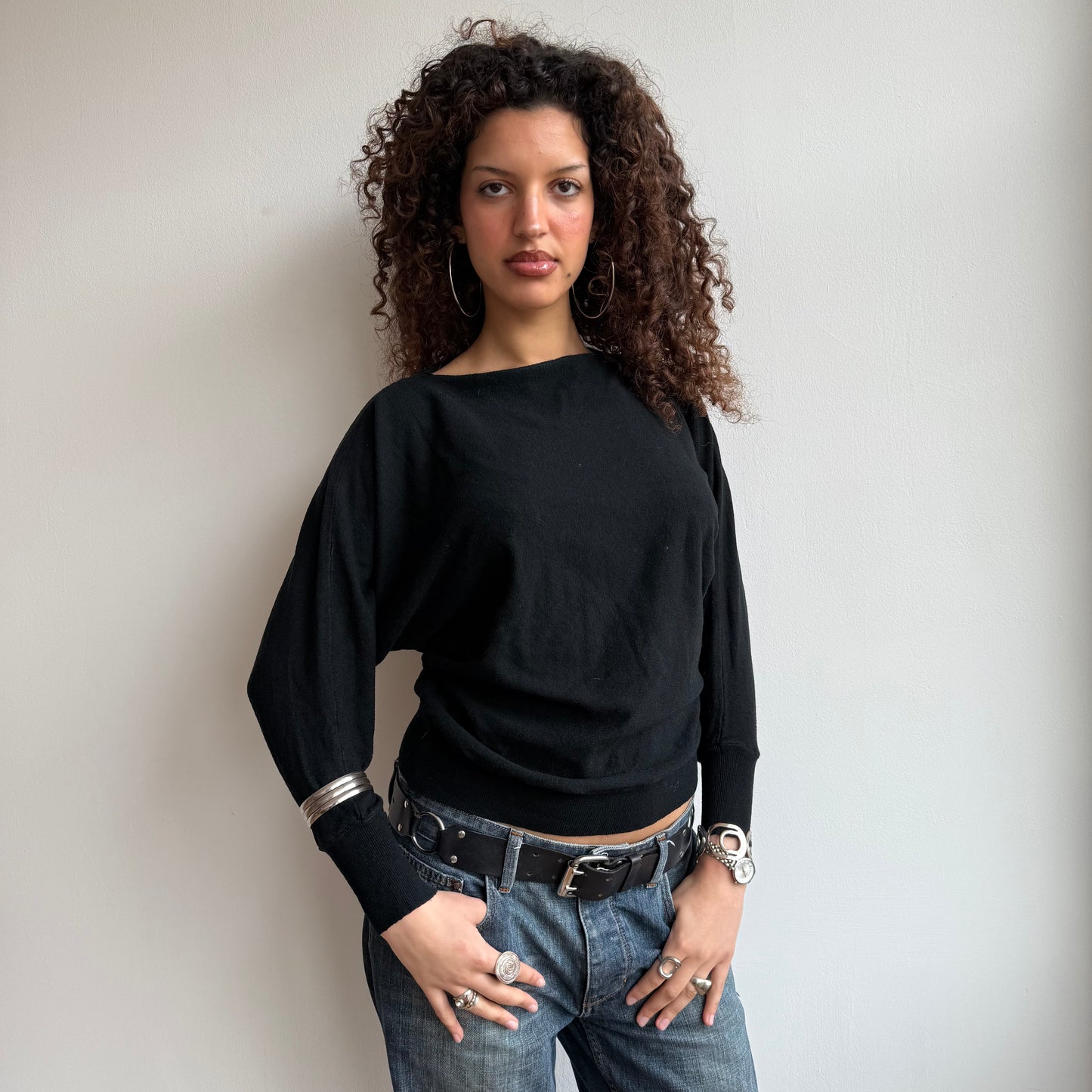 Black slouchy knit (3) - Size S