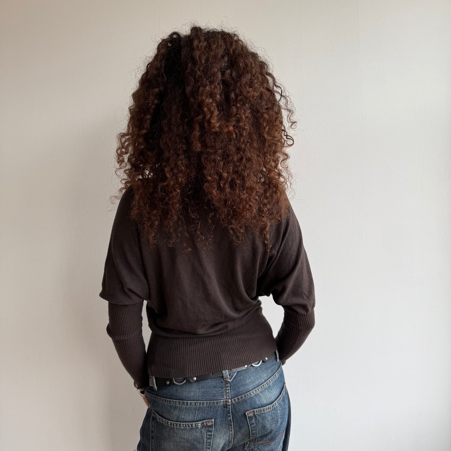 Brown slouchy batwing knit - Size S