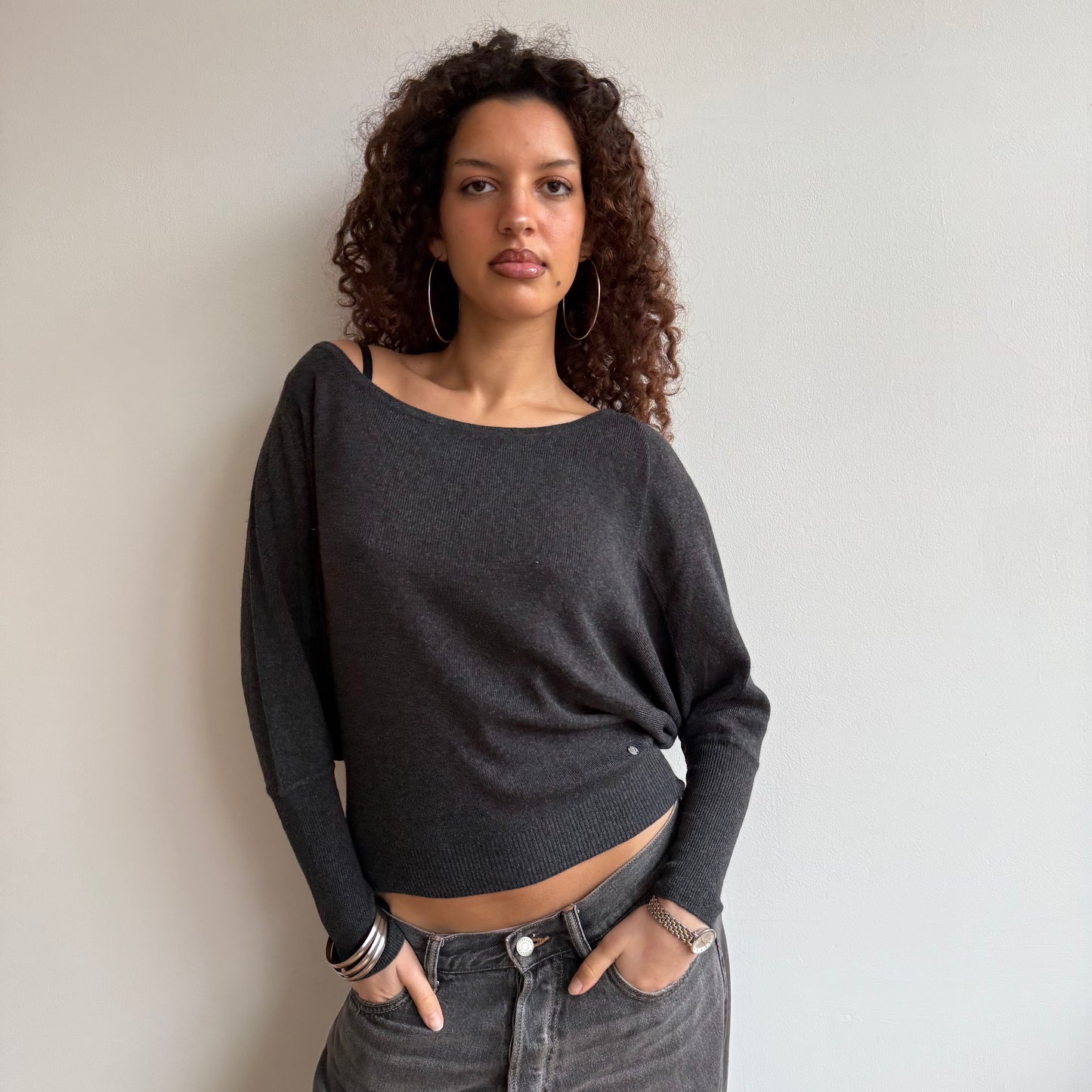 Grey batwing knit - Size S