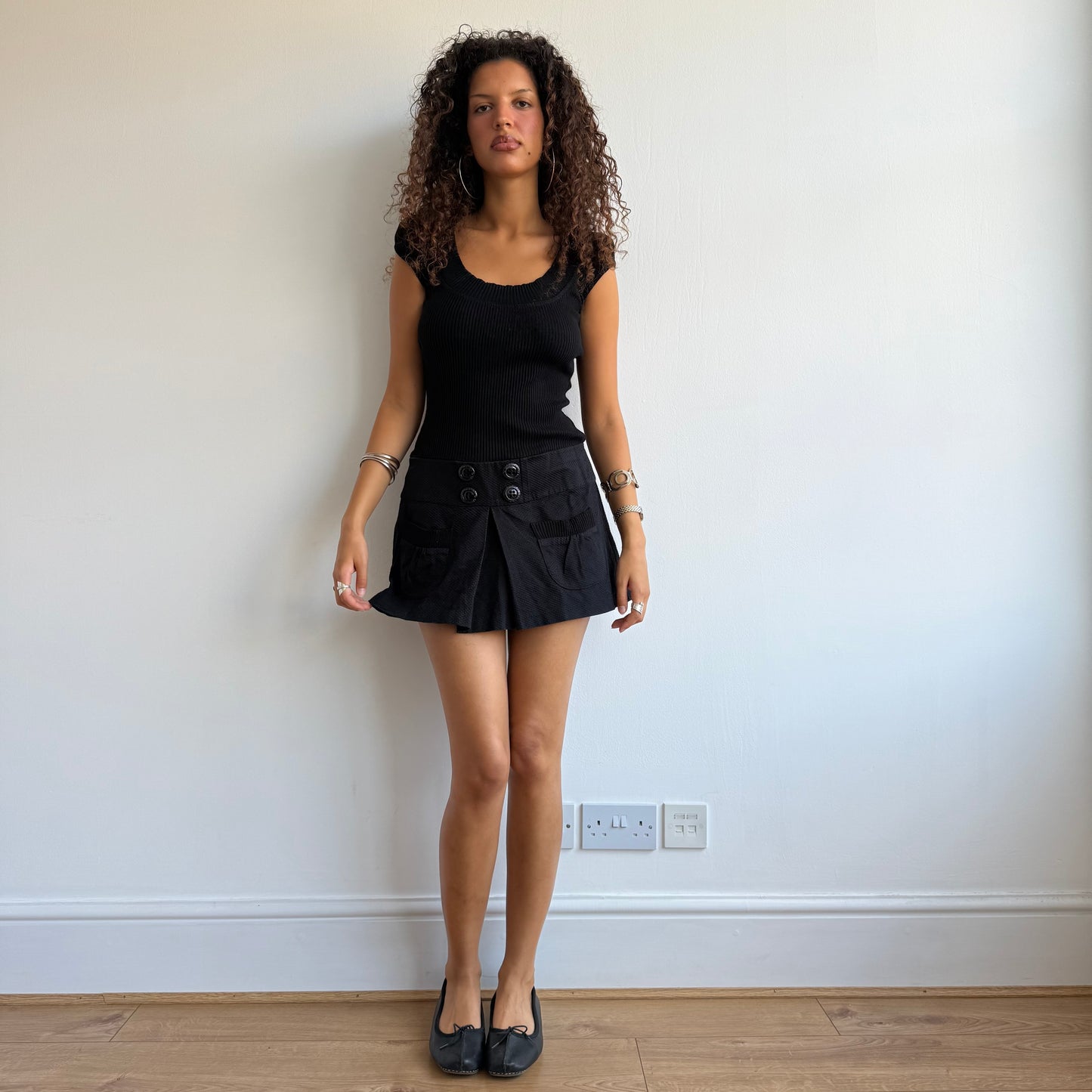 Morgan black peacoat dress - Size S + L