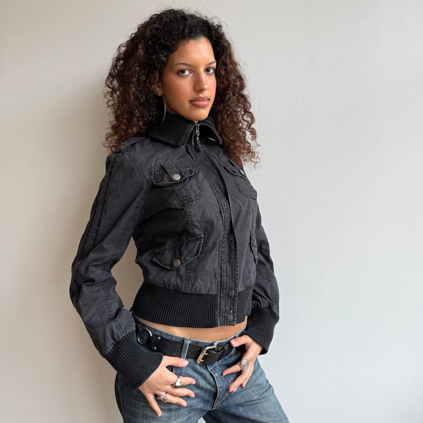Black cargo jacket - Size S