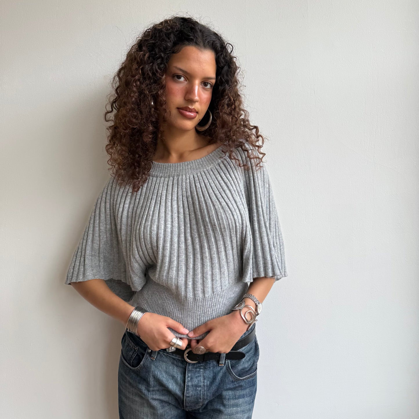Light grey batwing knit - Size S
