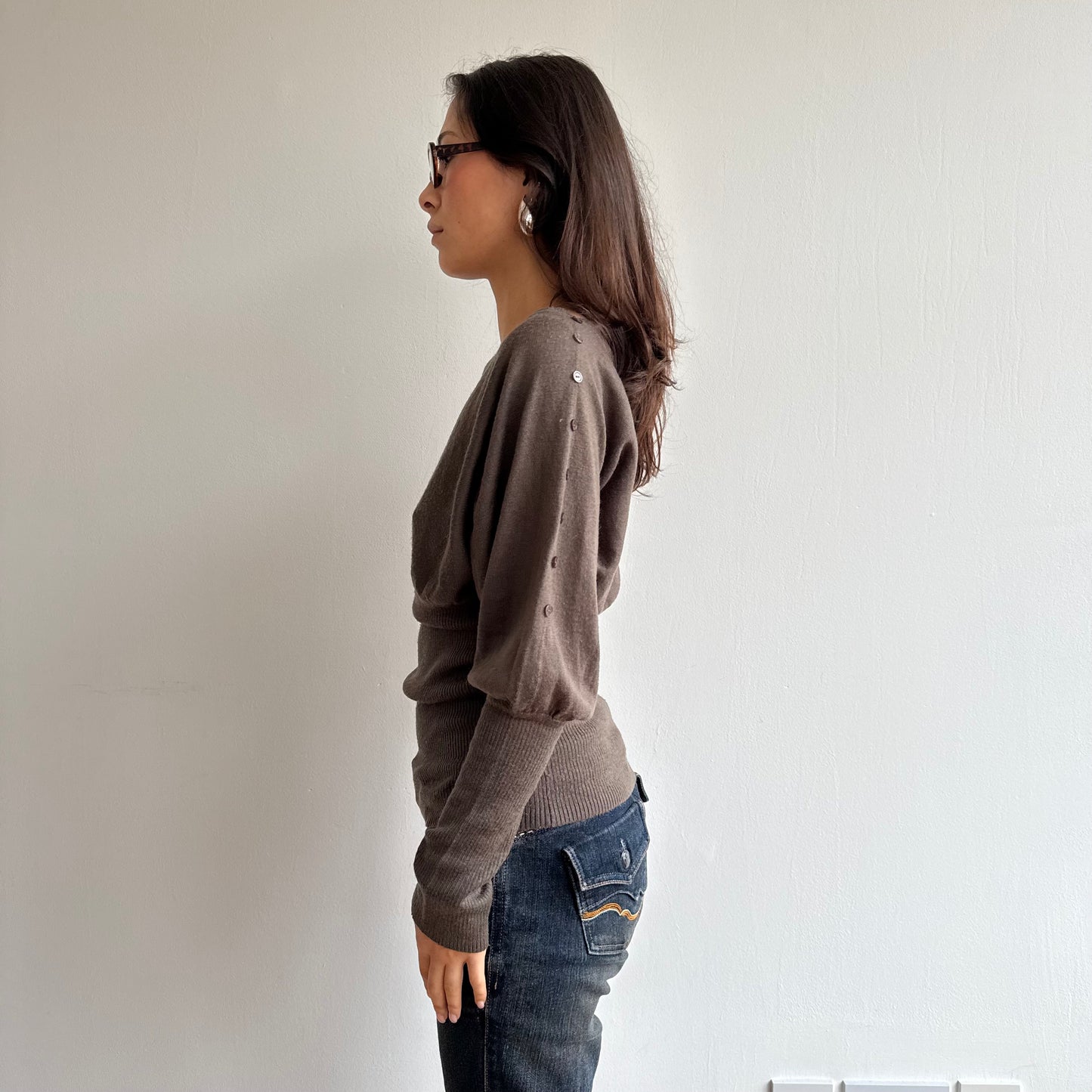 Brown slouchy jumper - Size S