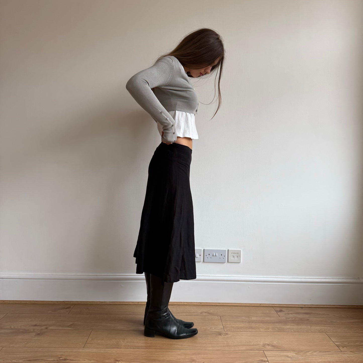 Cropped grey cardigan - Size S