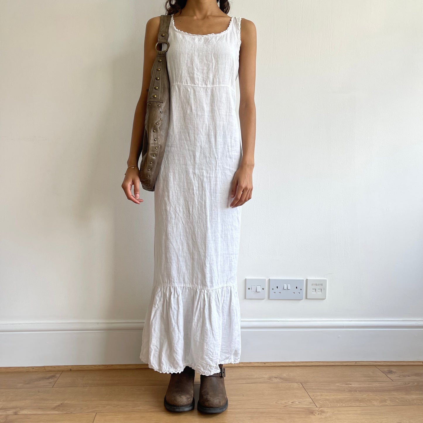 White linen maxi dress - Size M