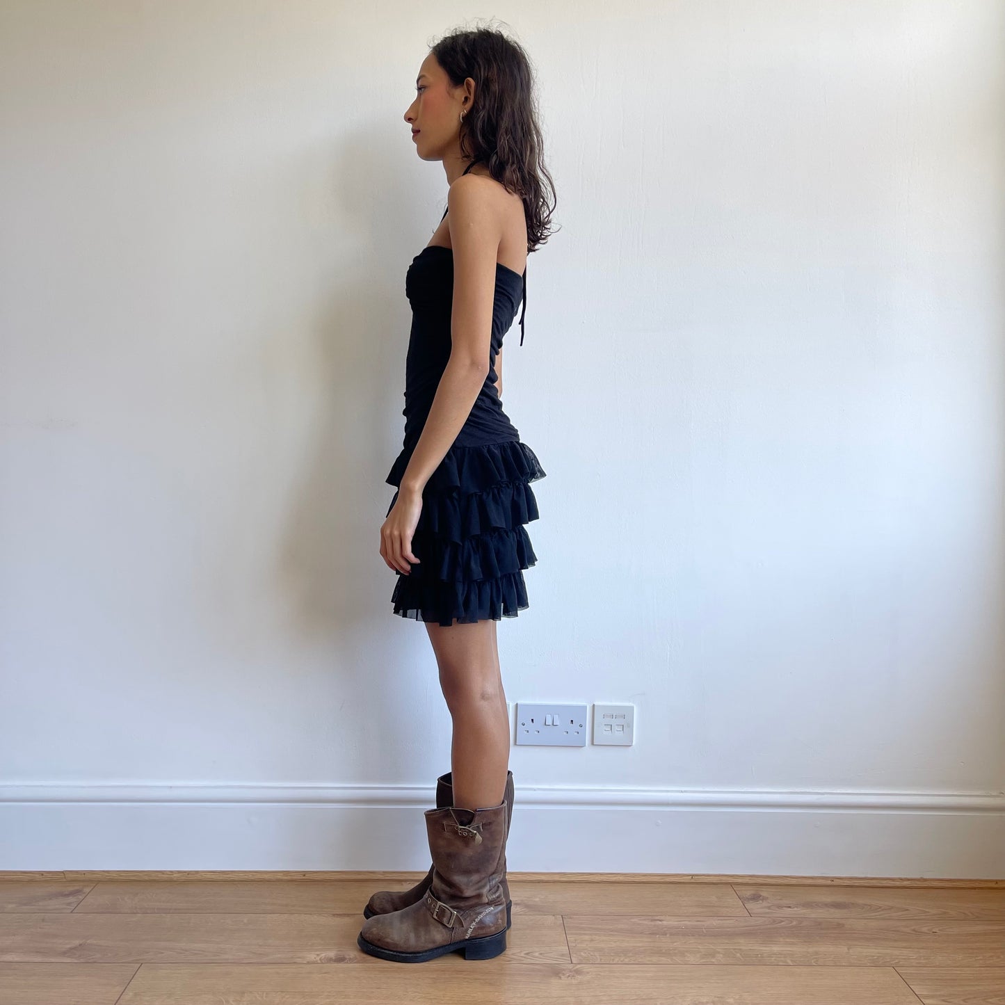 Black ruffle salsa dress - Size XS