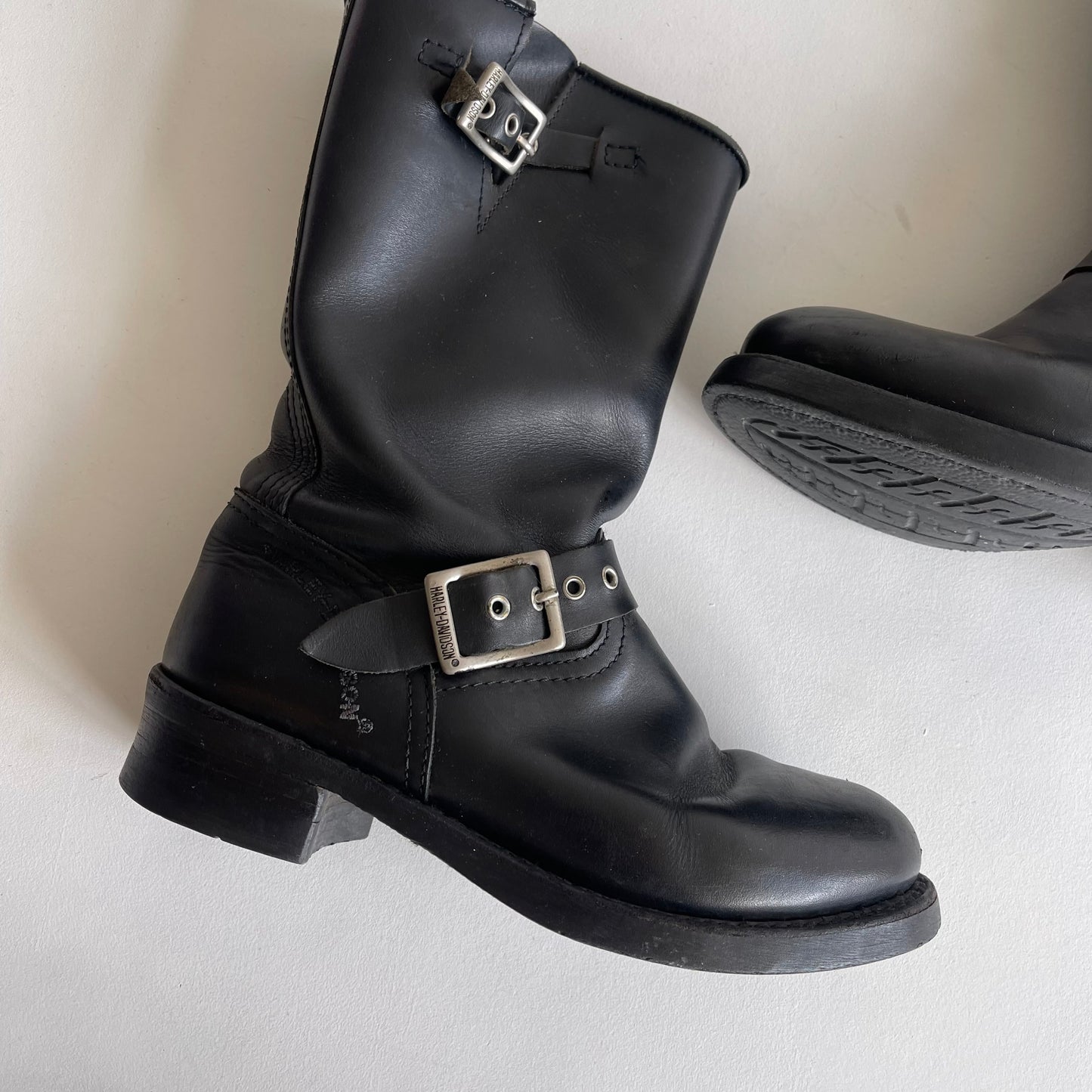 Black Harley Davidson Boots - Size UK6/EU39